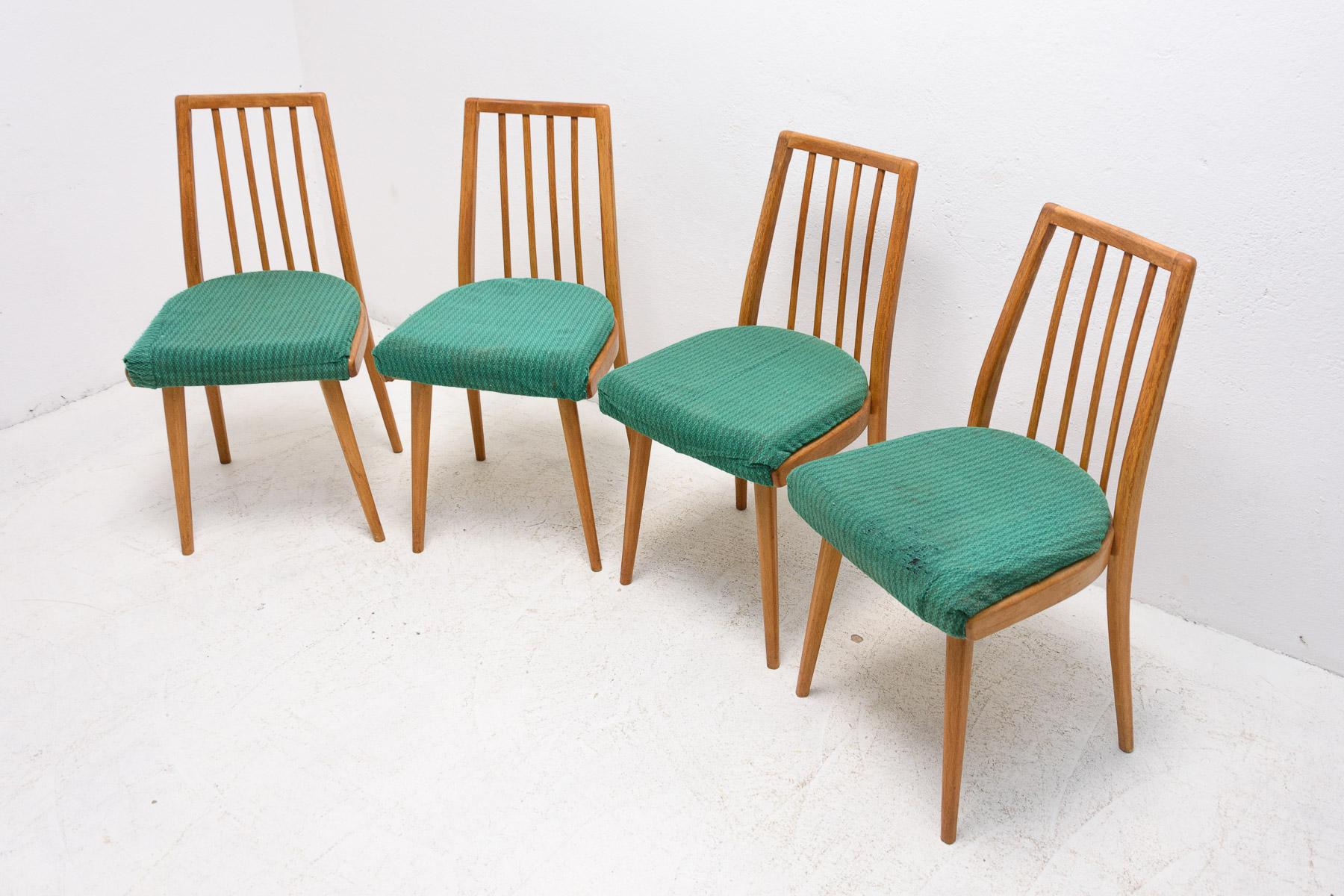Czech Mid Century Dining Chairs, 1960s, Set of 4