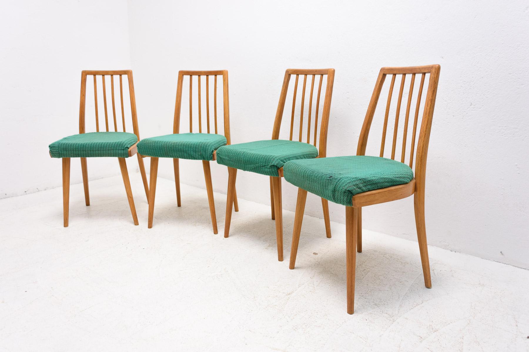 Veneer Mid Century Dining Chairs, 1960s, Set of 4