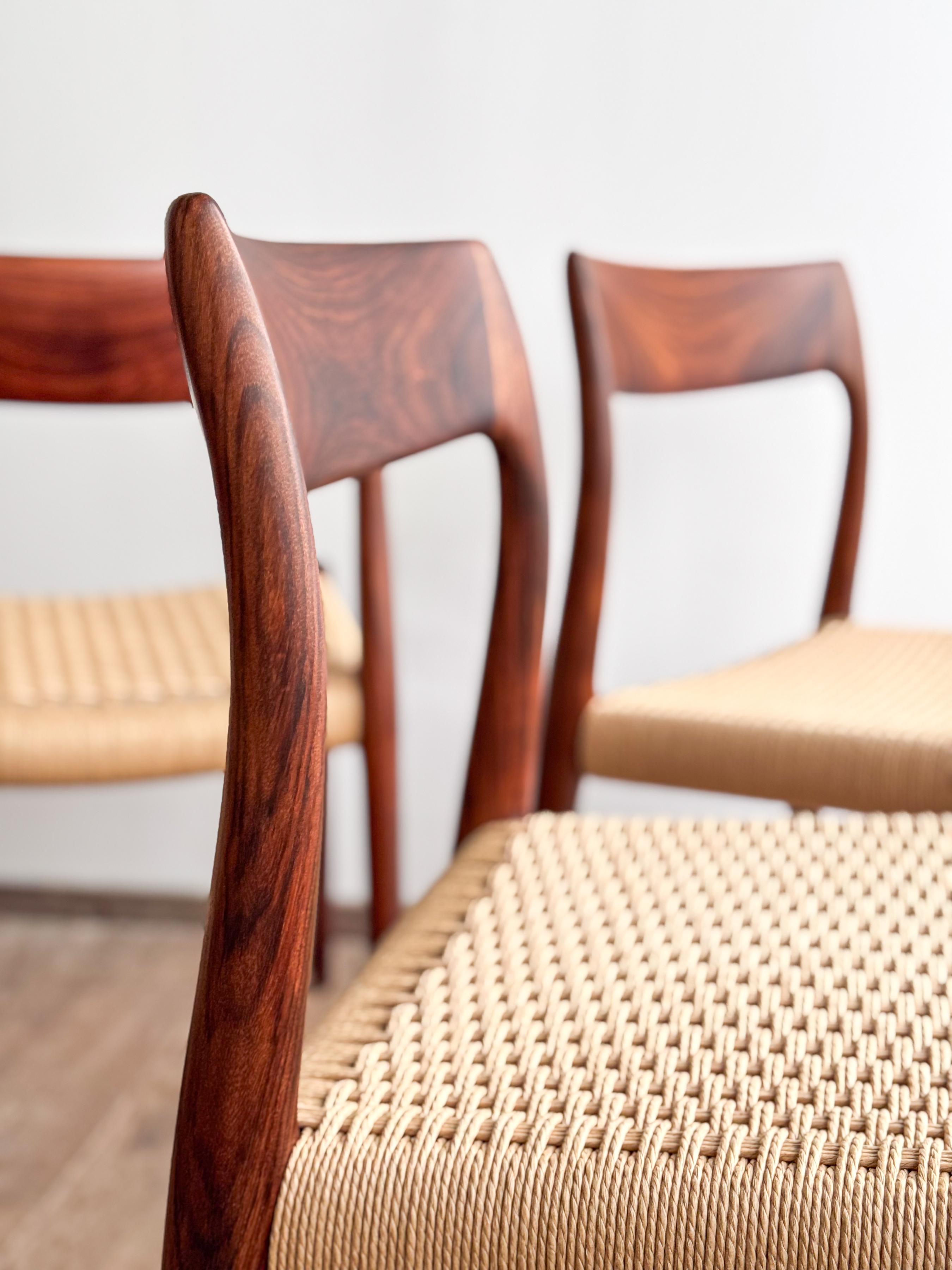 Mid-Century Dining Chairs #77 by Niels O. Møller for J. L. Moller, Set of 6 For Sale 2