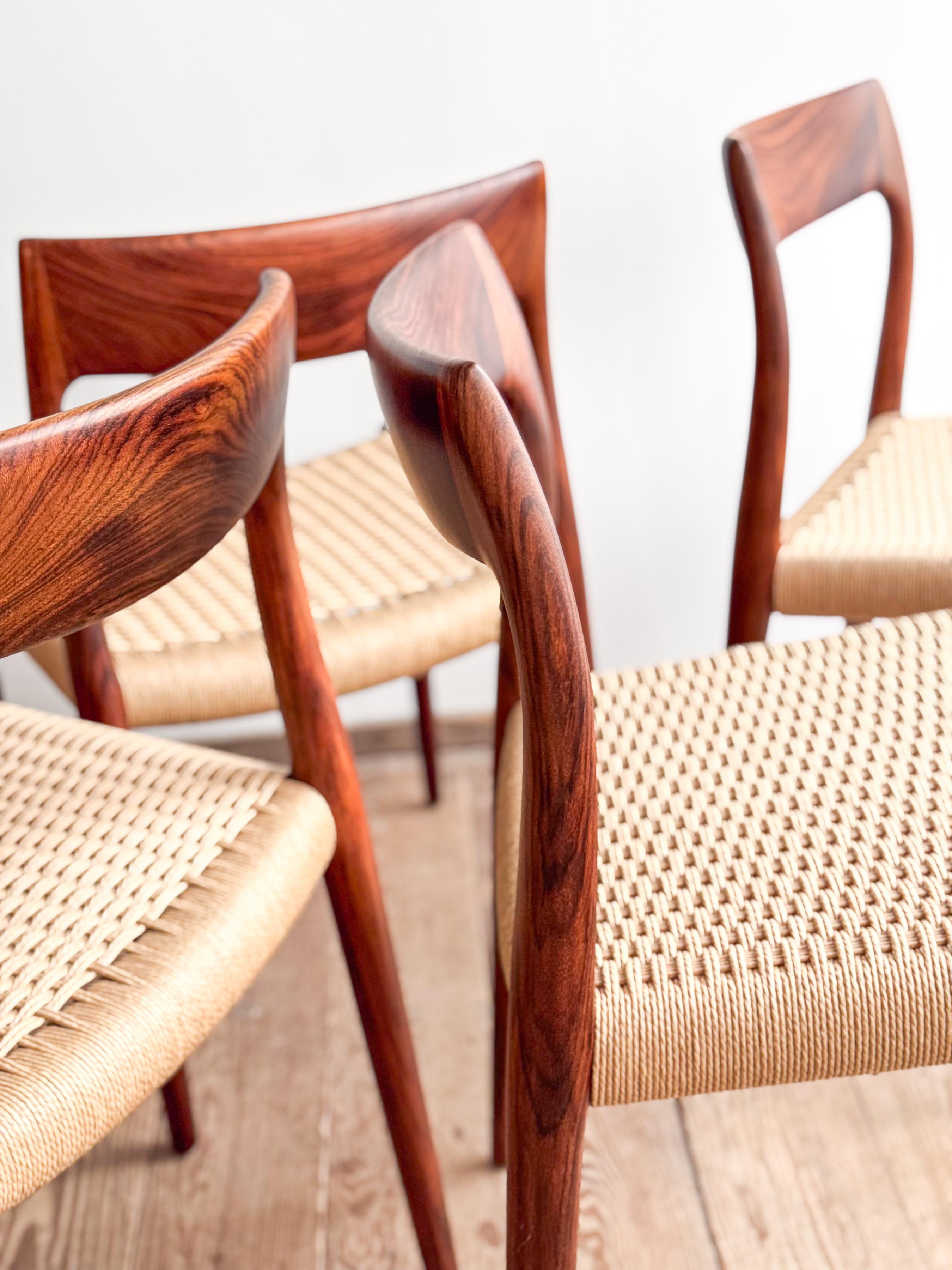 Mid-Century Dining Chairs #77 by Niels O. Møller for J. L. Moller, Set of 6 For Sale 4
