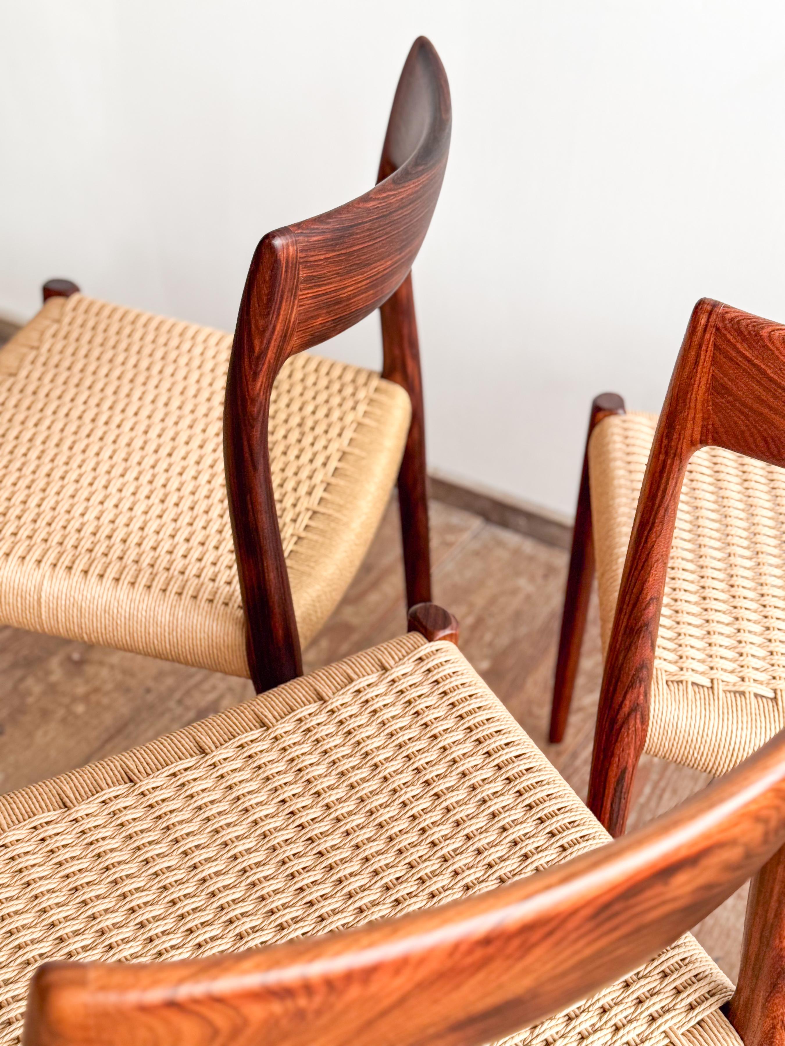 Mid-Century Dining Chairs #77 by Niels O. Møller for J. L. Moller, Set of 6 For Sale 5