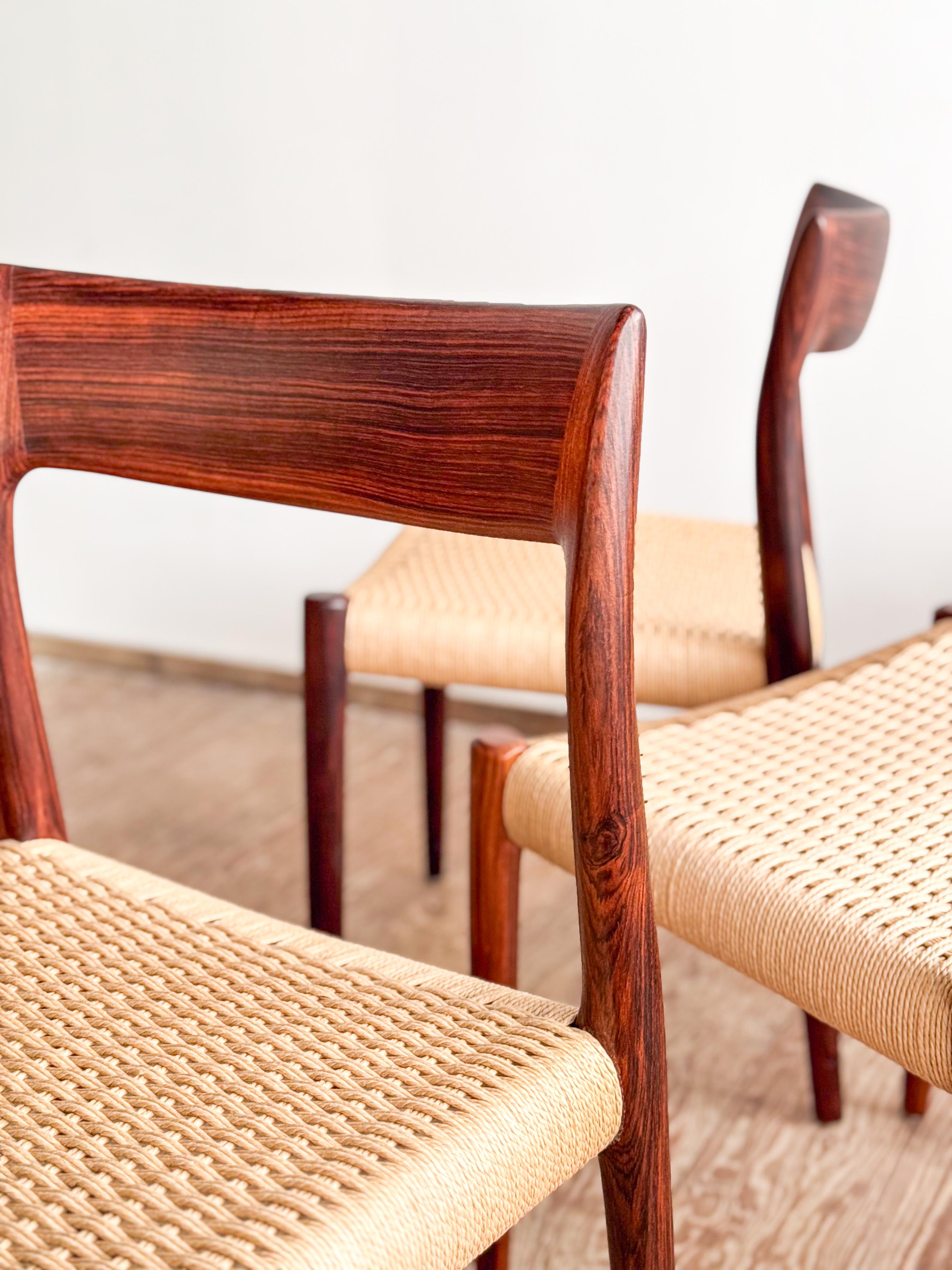 Mid-Century Dining Chairs #77 by Niels O. Møller for J. L. Moller, Set of 6 For Sale 6