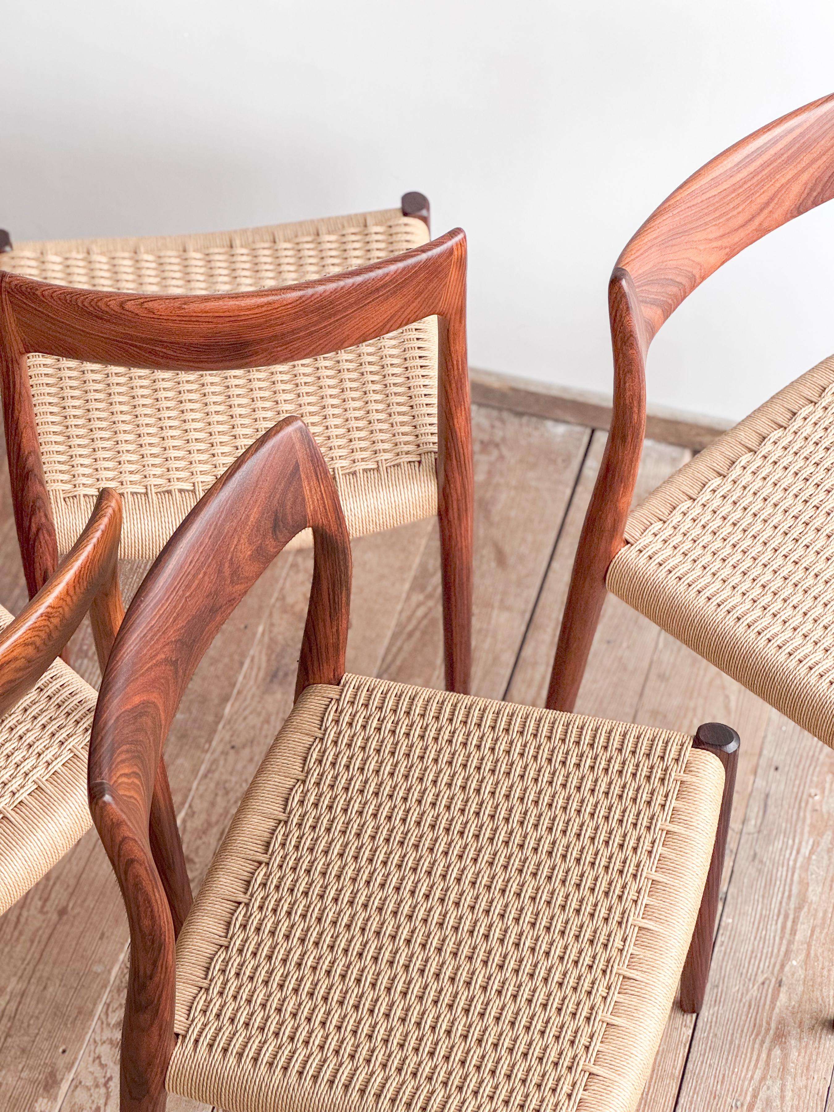 Mid-Century Dining Chairs #77 by Niels O. Møller for J. L. Moller, Set of 6 For Sale 8
