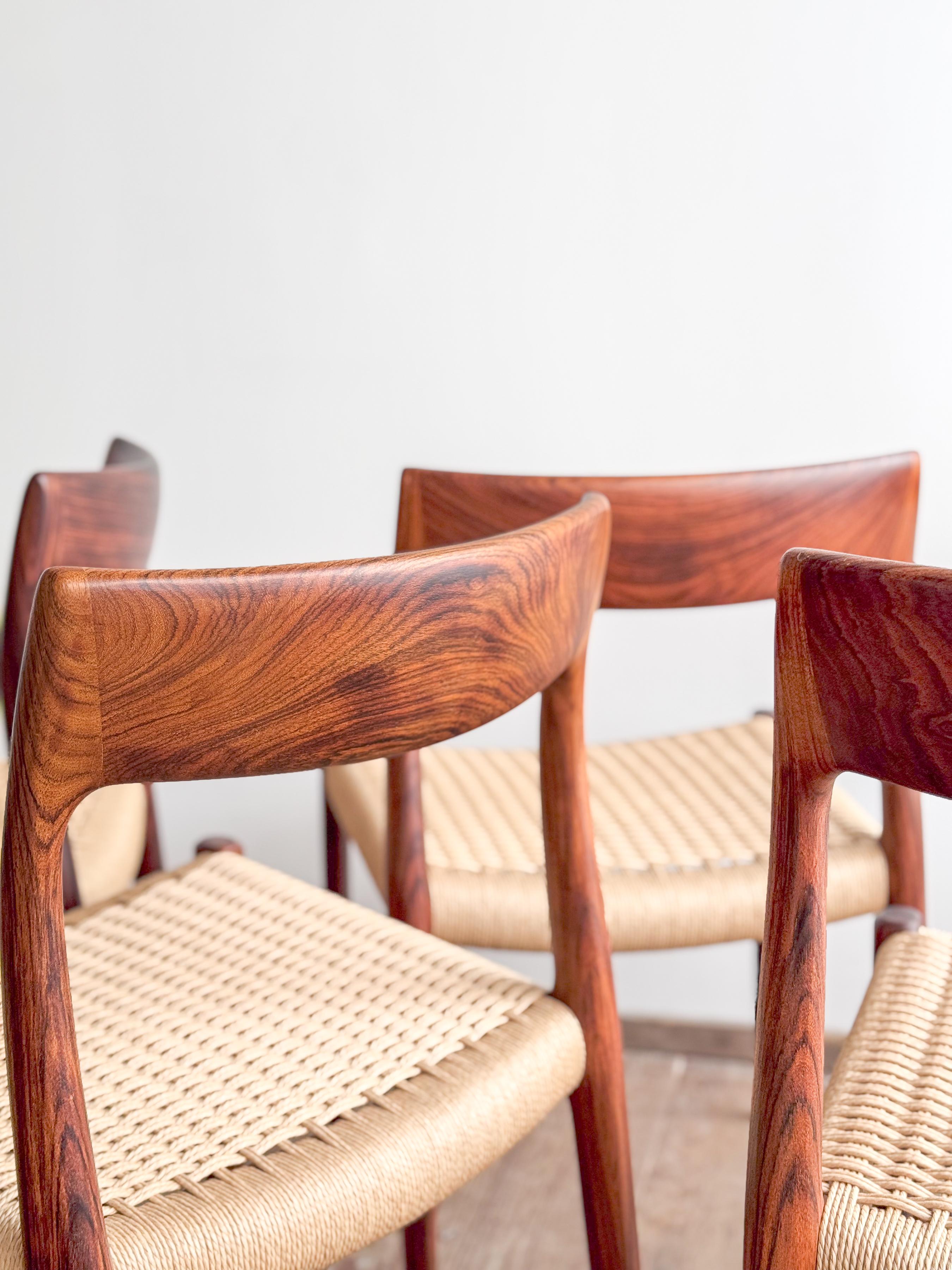 Mid-Century Dining Chairs #77 by Niels O. Møller for J. L. Moller, Set of 6 For Sale 1