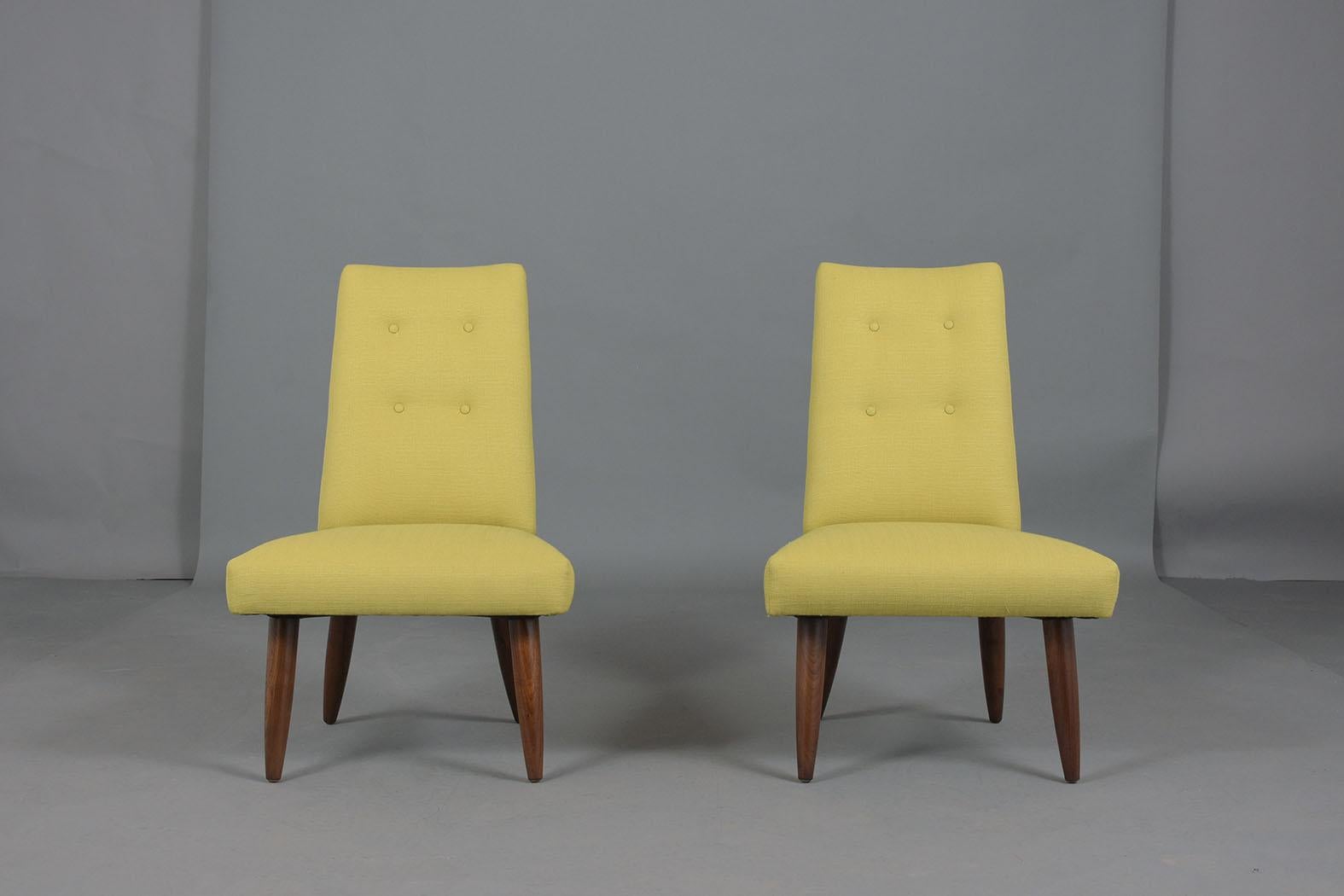Carved Set of Four Danish Modern Upholstered Dining Chairs For Sale