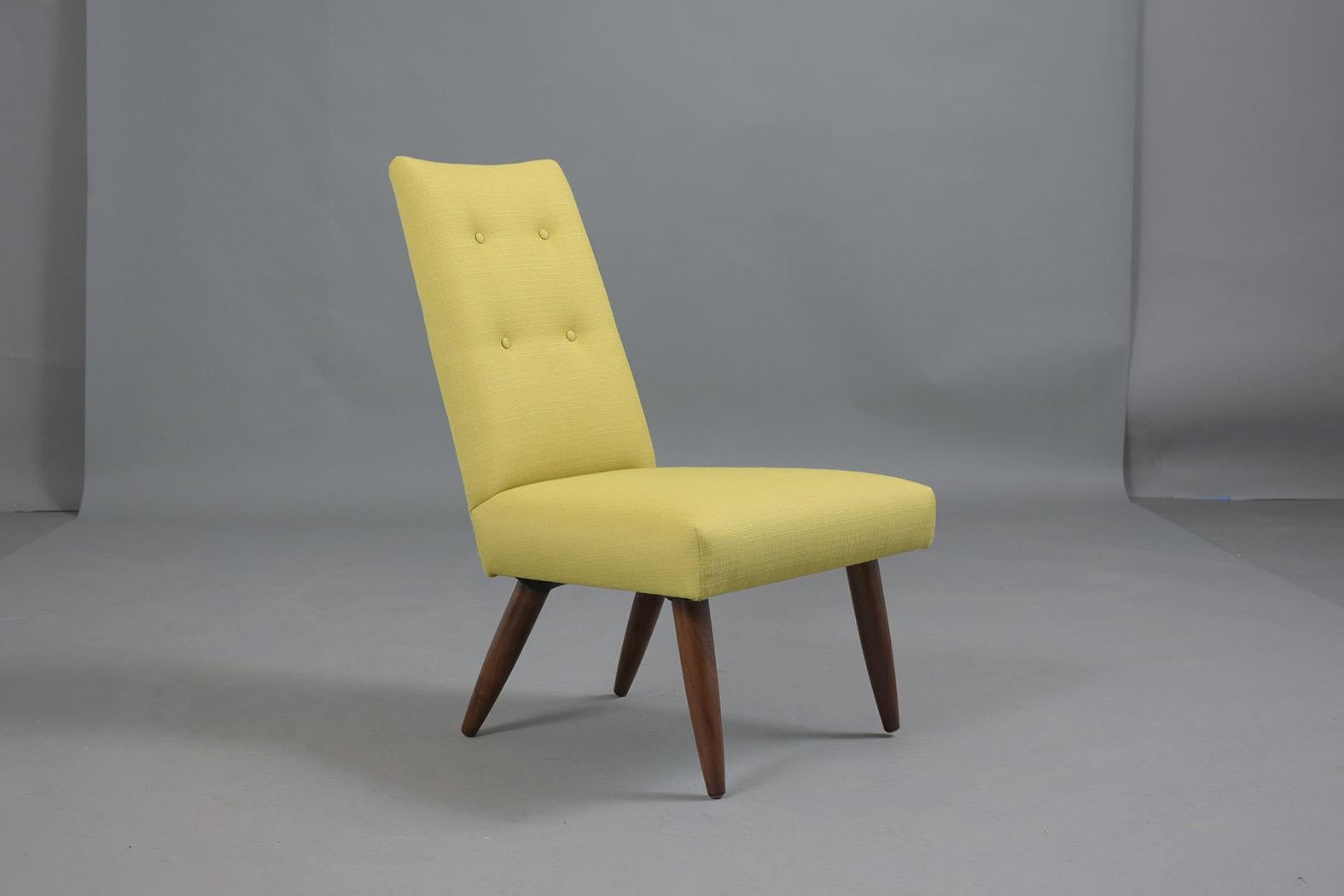 Cotton Set of Four Danish Modern Upholstered Dining Chairs For Sale