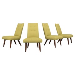 Set of Four Vintage Mid Century Modern Upholstered Dining Chairs