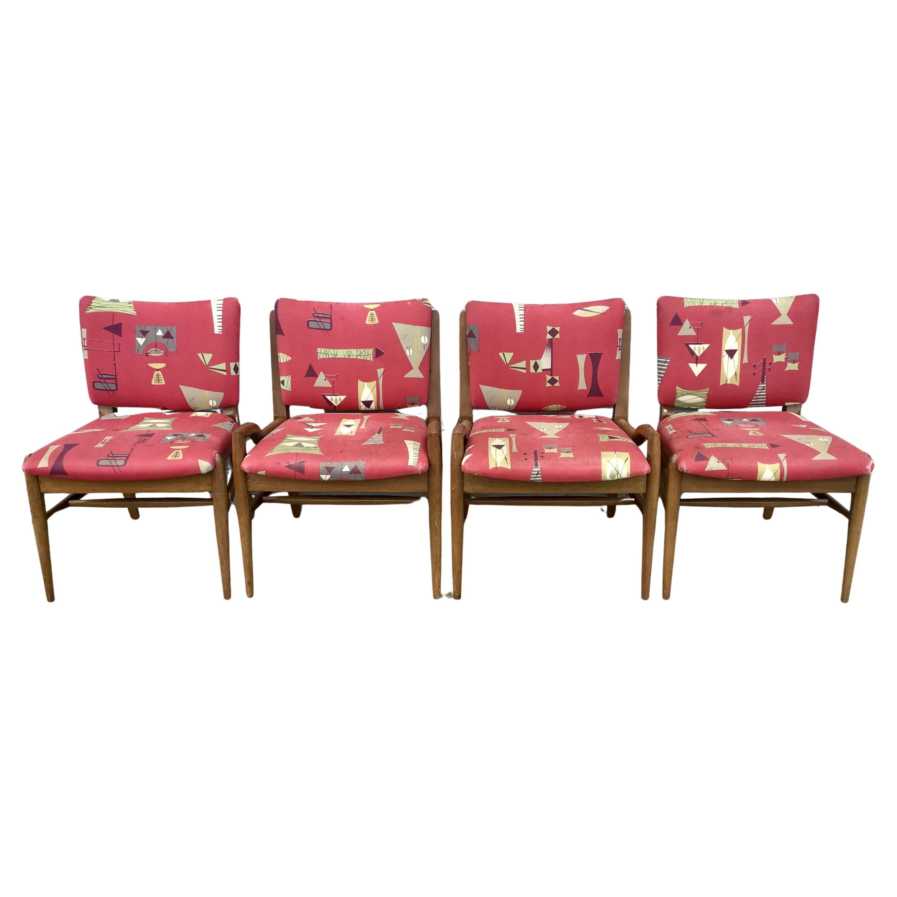 Mid Century Dining Chairs Attributed to John Keal for Brown Saltman, Set of 4