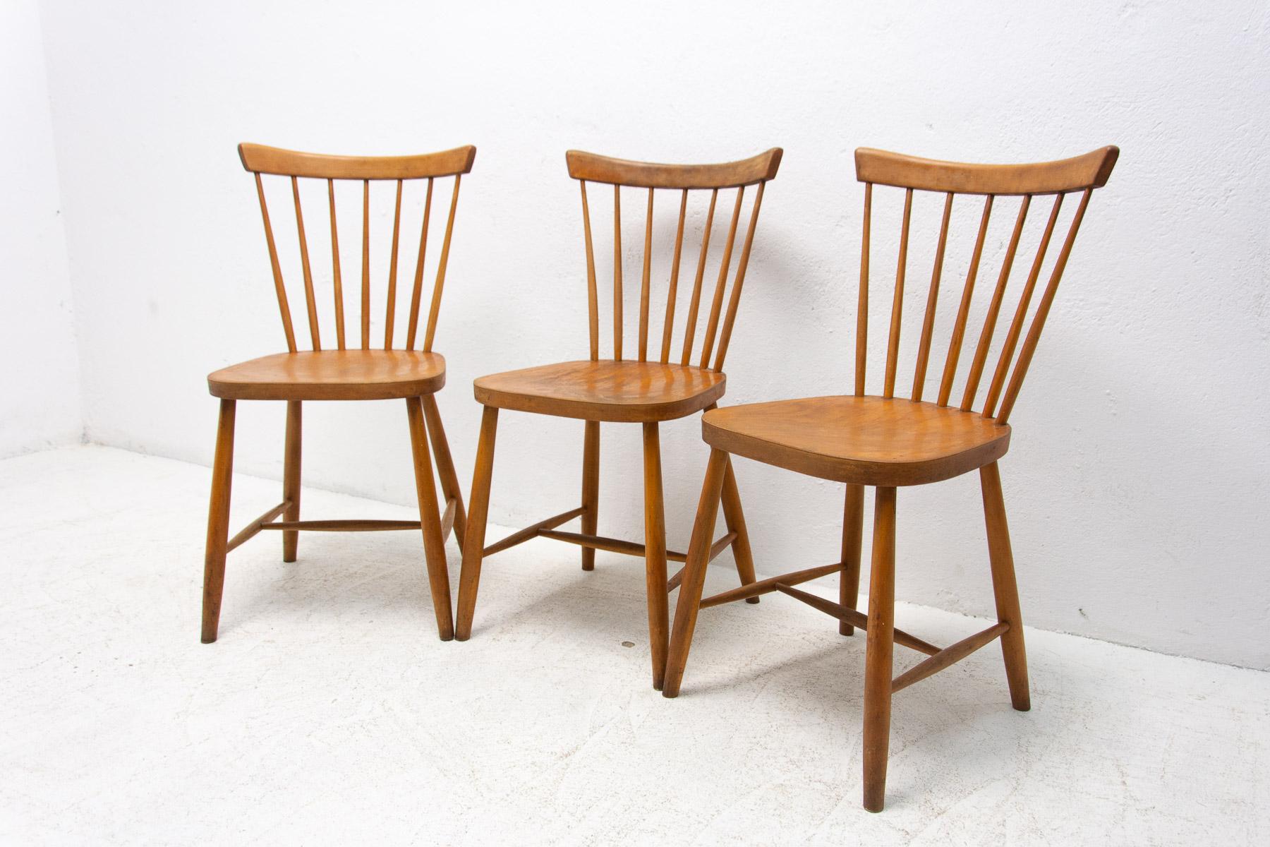 Mid Century Dining Chairs by Antonin Suman, 1960´s, Set of 3 In Good Condition In Prague 8, CZ
