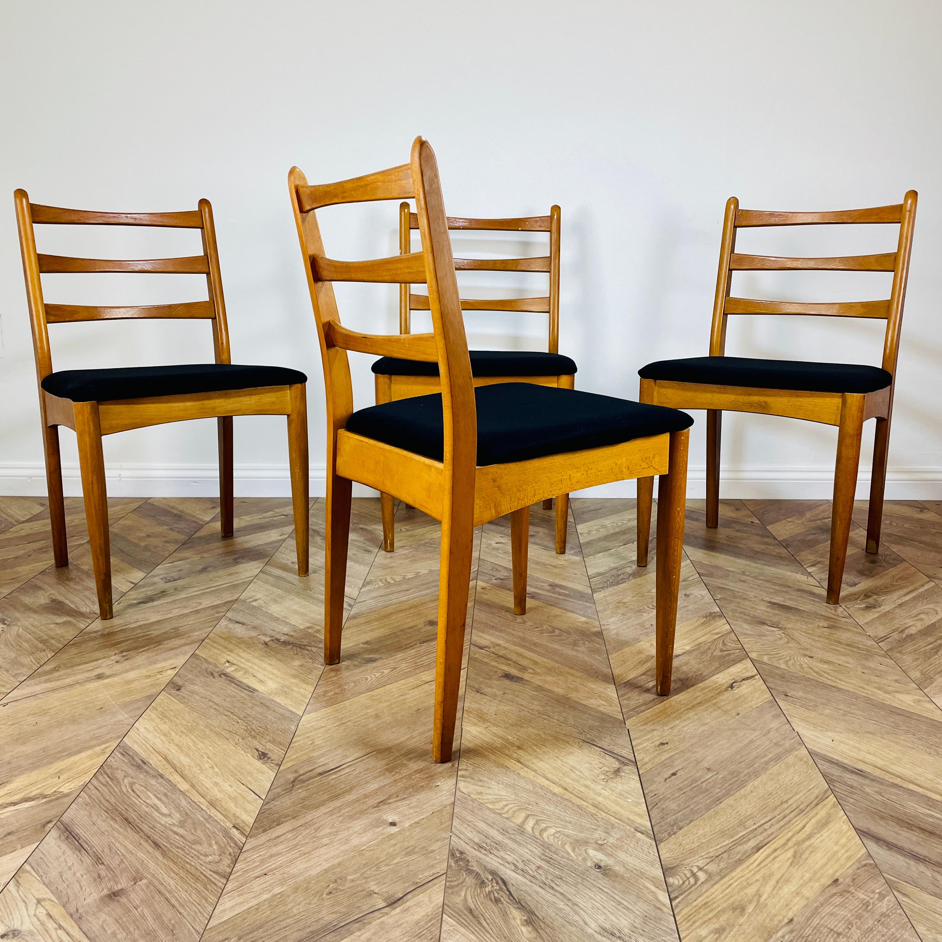 Mid-Century Modern Midcentury Dining Chairs by Drevounia, Set of 4