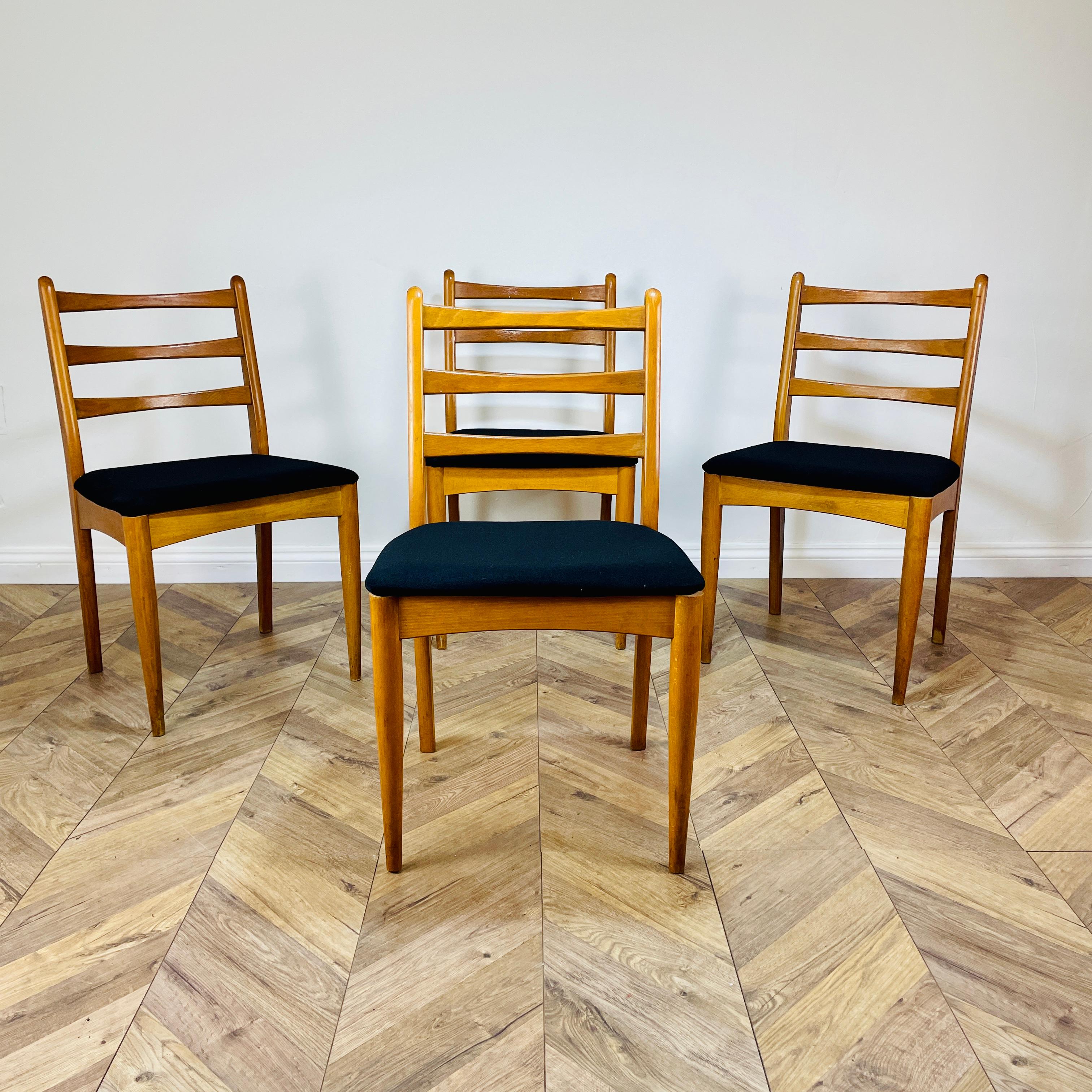 Czech Midcentury Dining Chairs by Drevounia, Set of 4