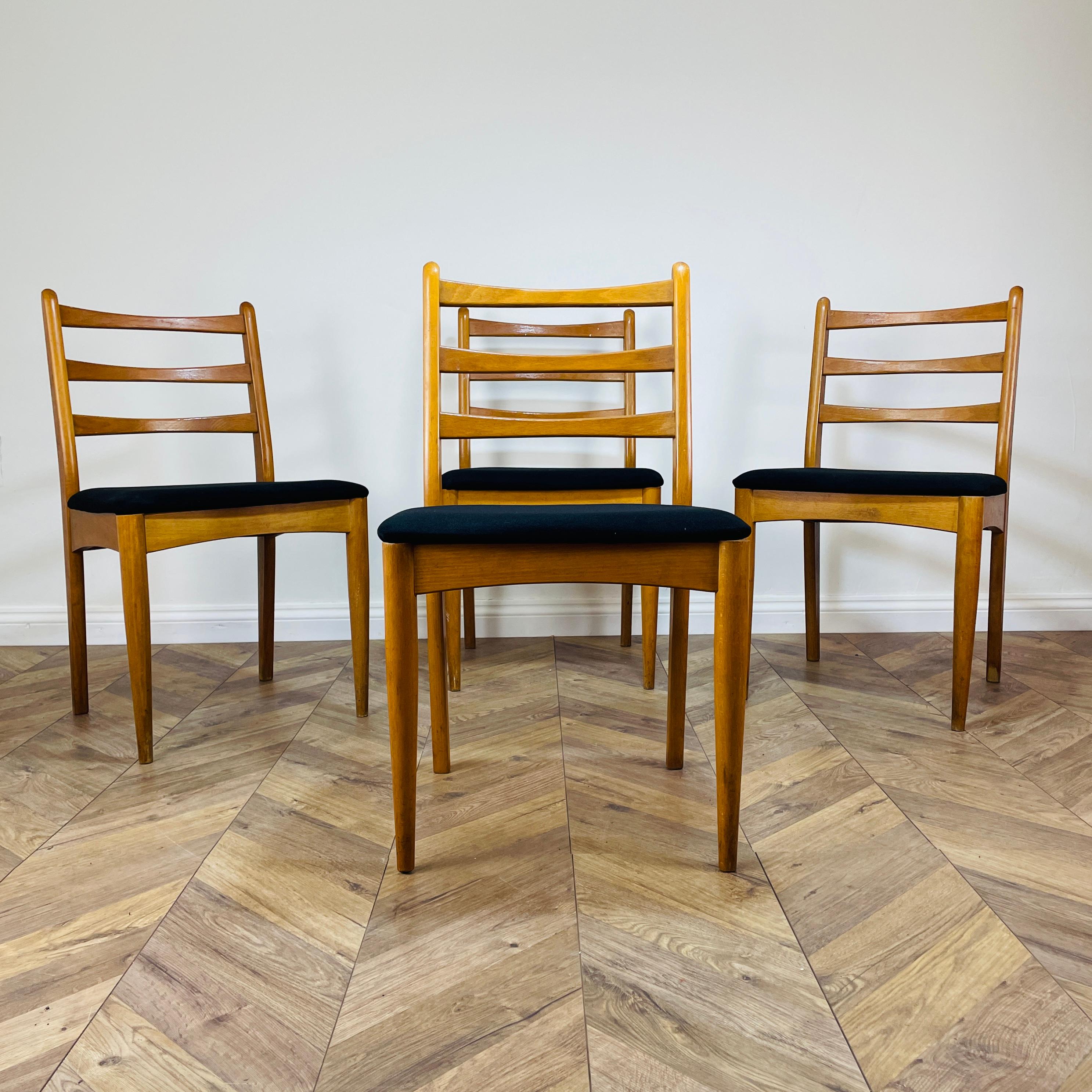 Beech Midcentury Dining Chairs by Drevounia, Set of 4