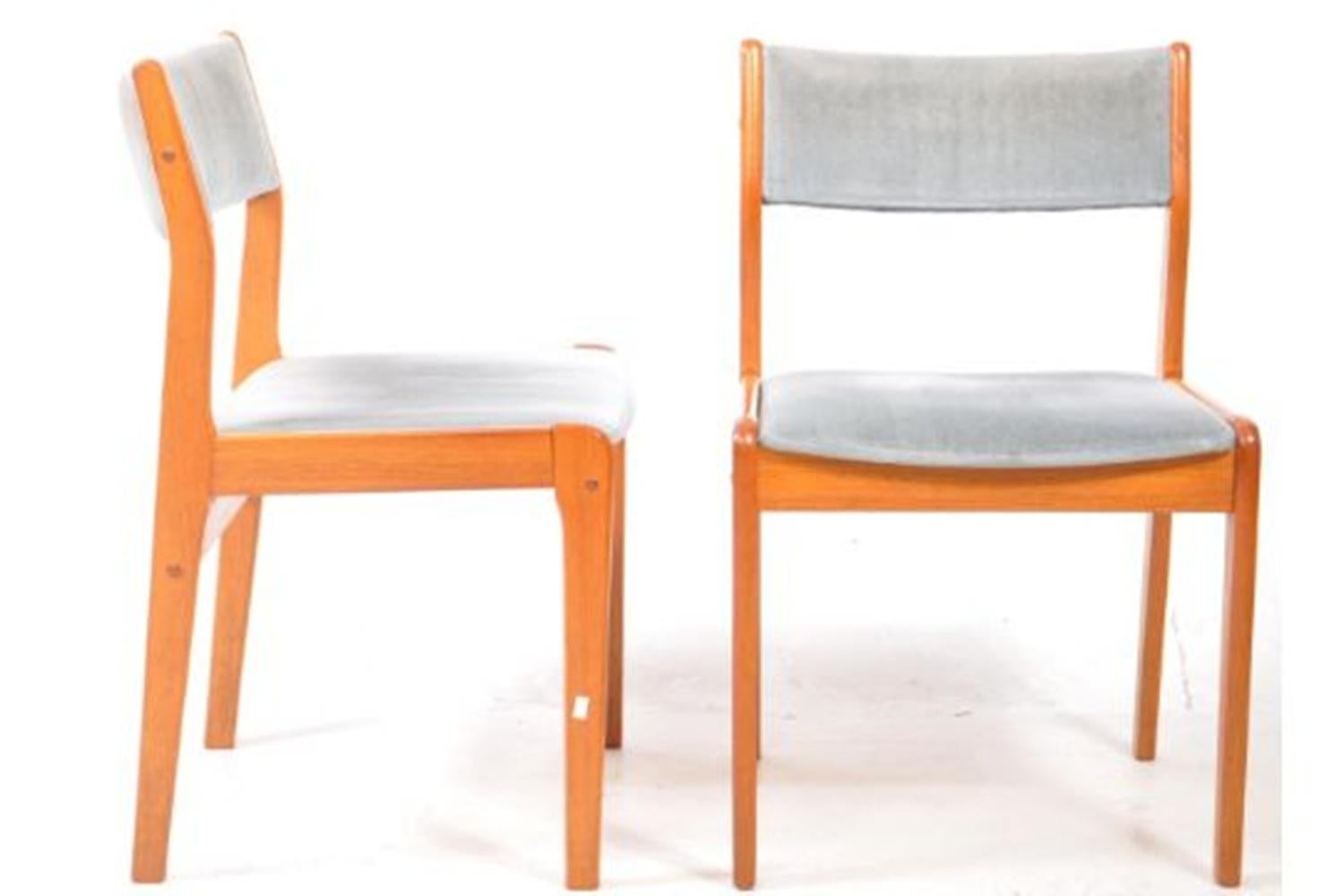 Farstrup Danish teak dining chairs - This is a refined set of four Danish mid-century dining chairs by Farstrup, attributed to renowned designers Johannes Andersen or Erik Buch. Crafted in the 1960s - 70s these sculptural Mid-century Danish dining