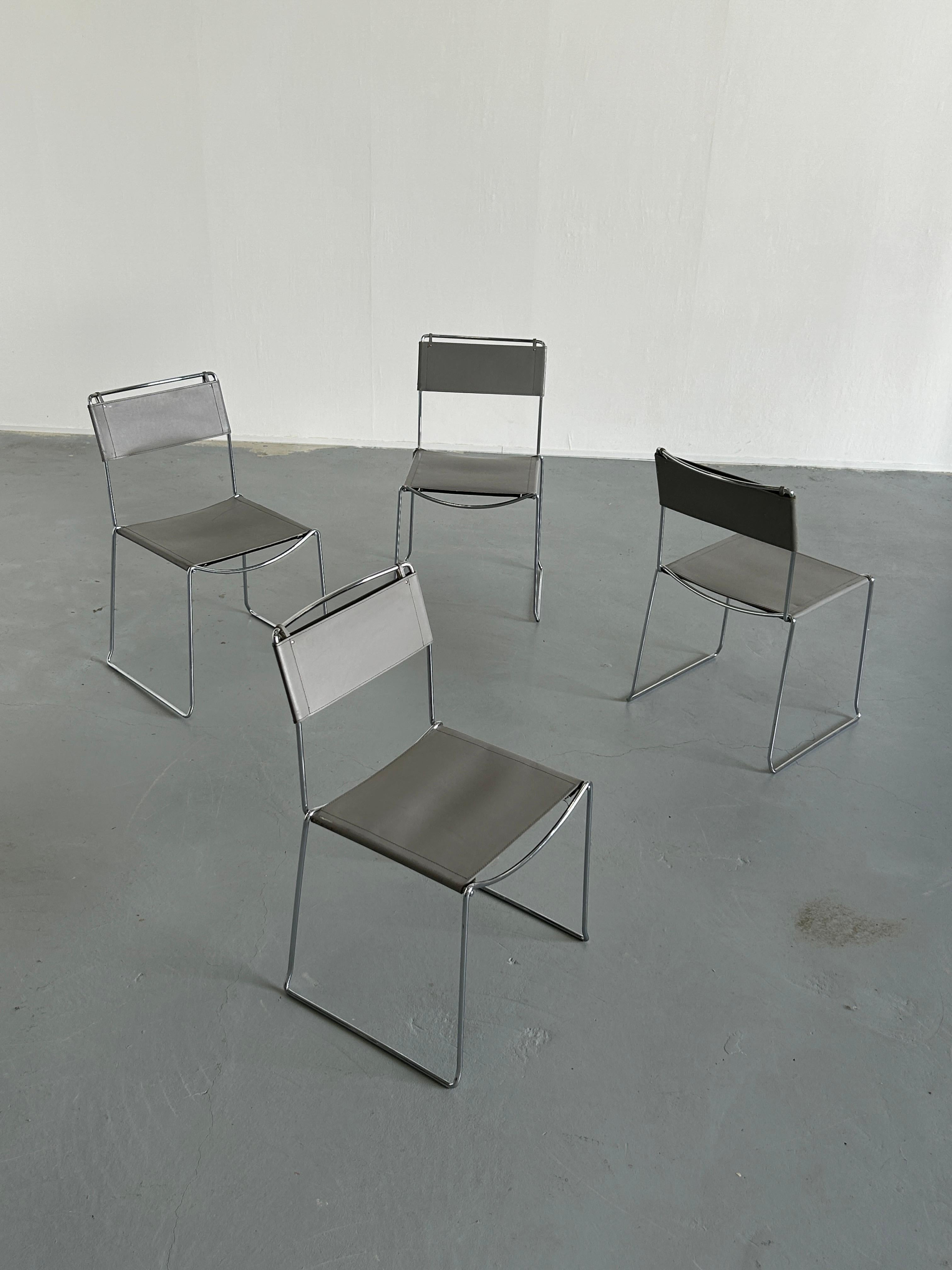 Bauhaus Mid-Century Dining Chairs by Giandomenico Belotti for Alias, 1980s Italy