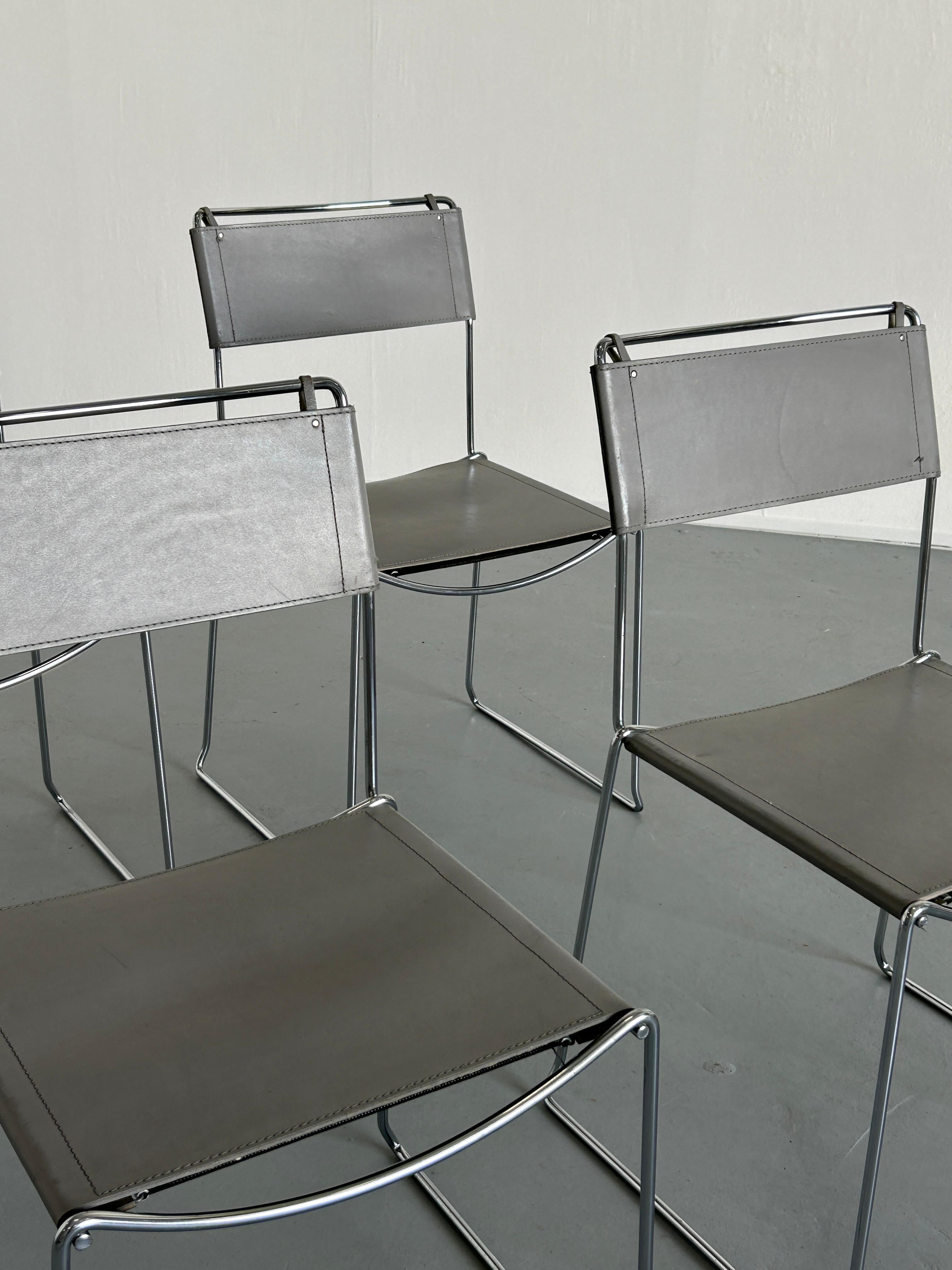 Metal Mid-Century Dining Chairs by Giandomenico Belotti for Alias, 1980s Italy