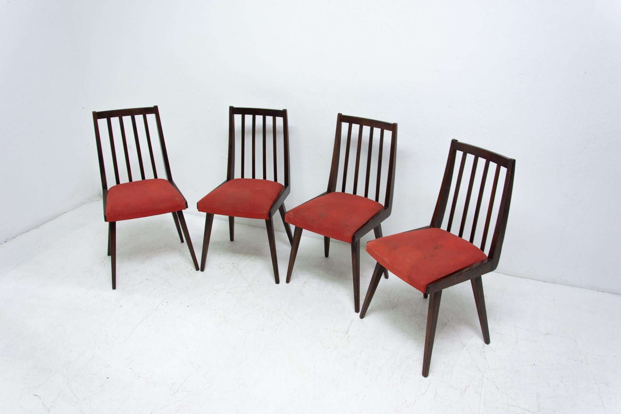 Czech Midcentury Dining Chairs by Jiří Jiroutek for Interiér Praha, 1960s For Sale