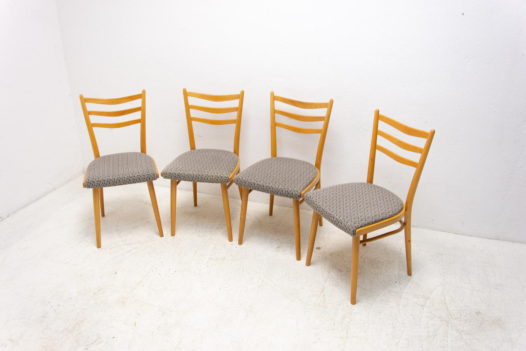Czech Mid-Century Dining Chairs by Jitona, 1960s, Set of 4 For Sale