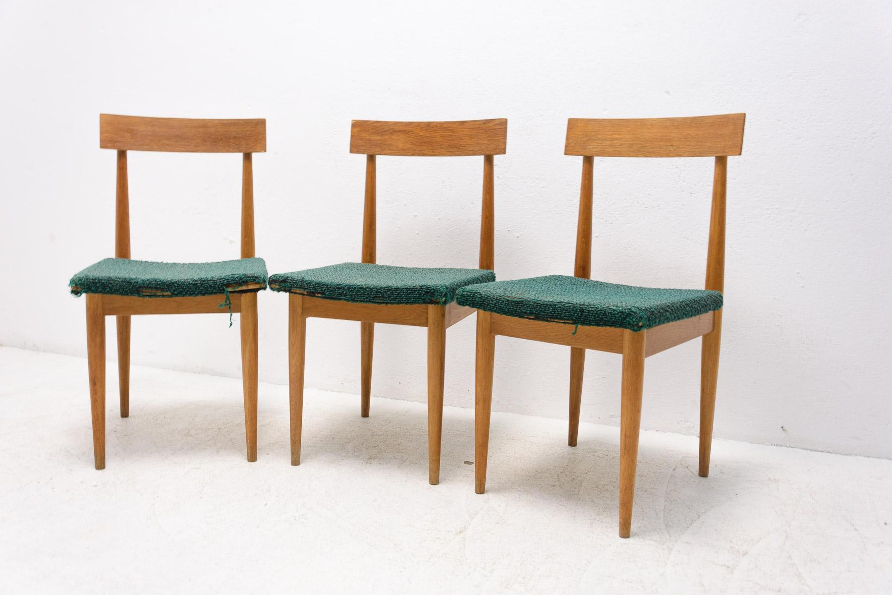 20th Century Mid Century Dining Chairs by Jitona, Czechoslovakia, 1970's, Set of 3 For Sale