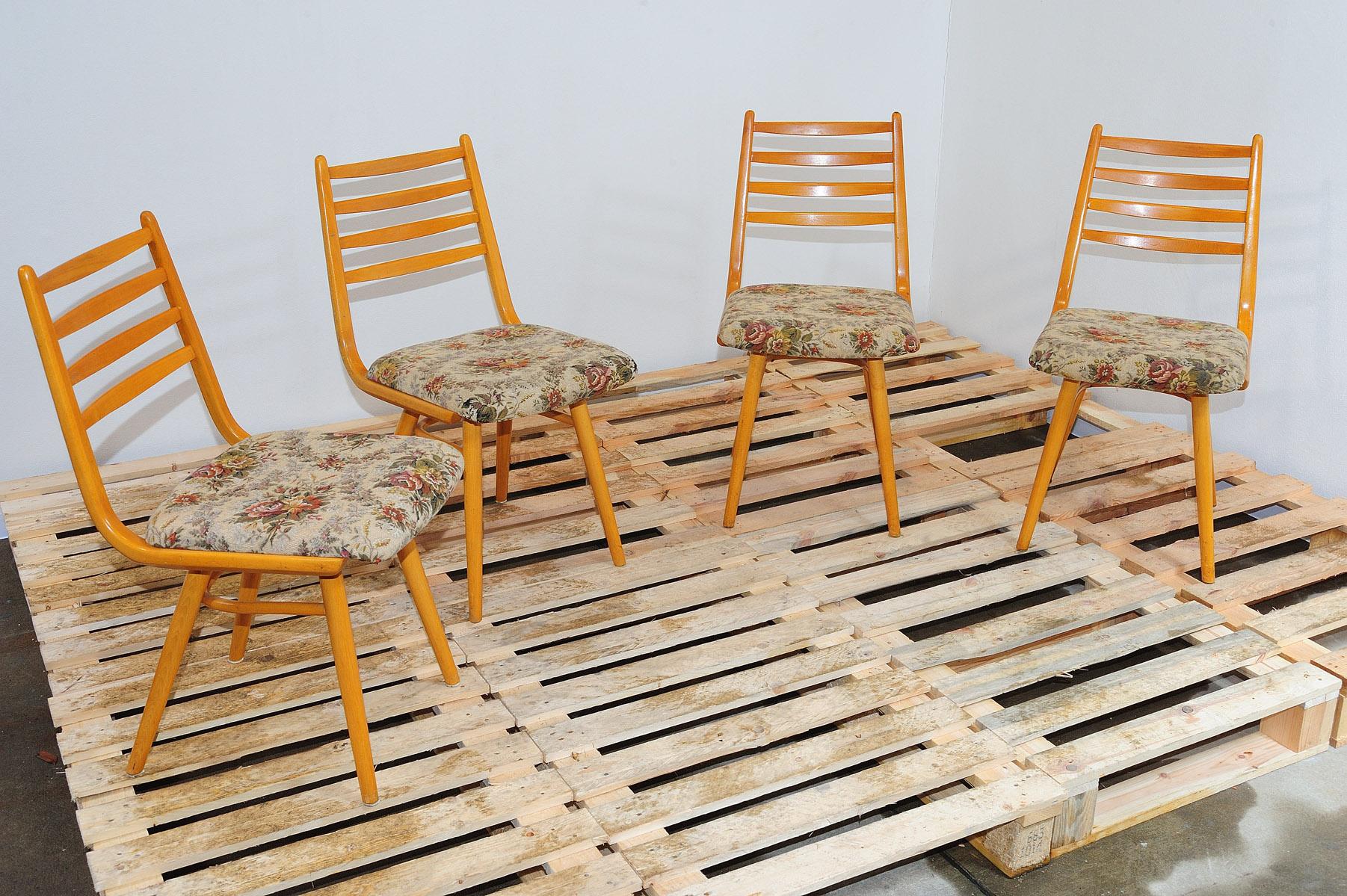 Mid-Century Modern  Mid century dining chairs by Jitona, Czechoslovakia, 1970´s, set of 4
