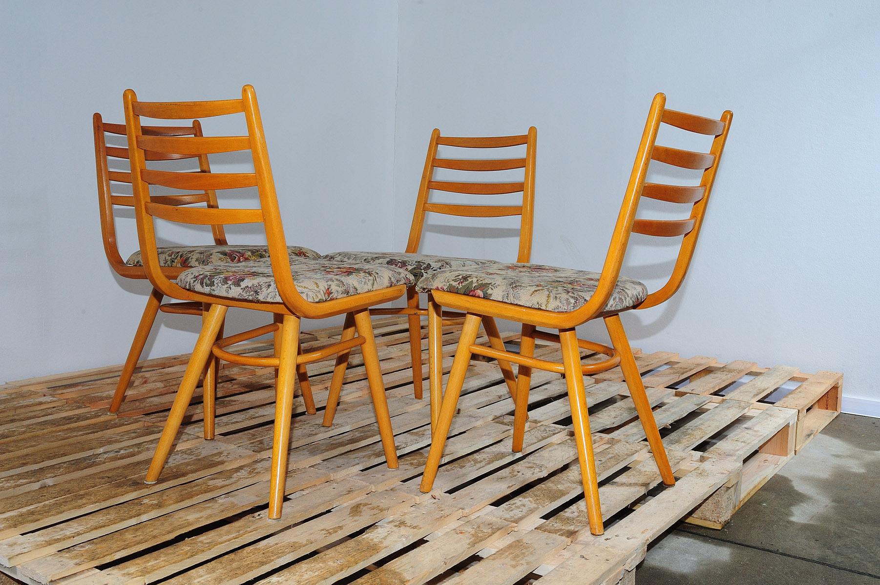 Mid century dining chairs by Jitona, Czechoslovakia, 1970´s, set of 4 In Good Condition In Prague 8, CZ