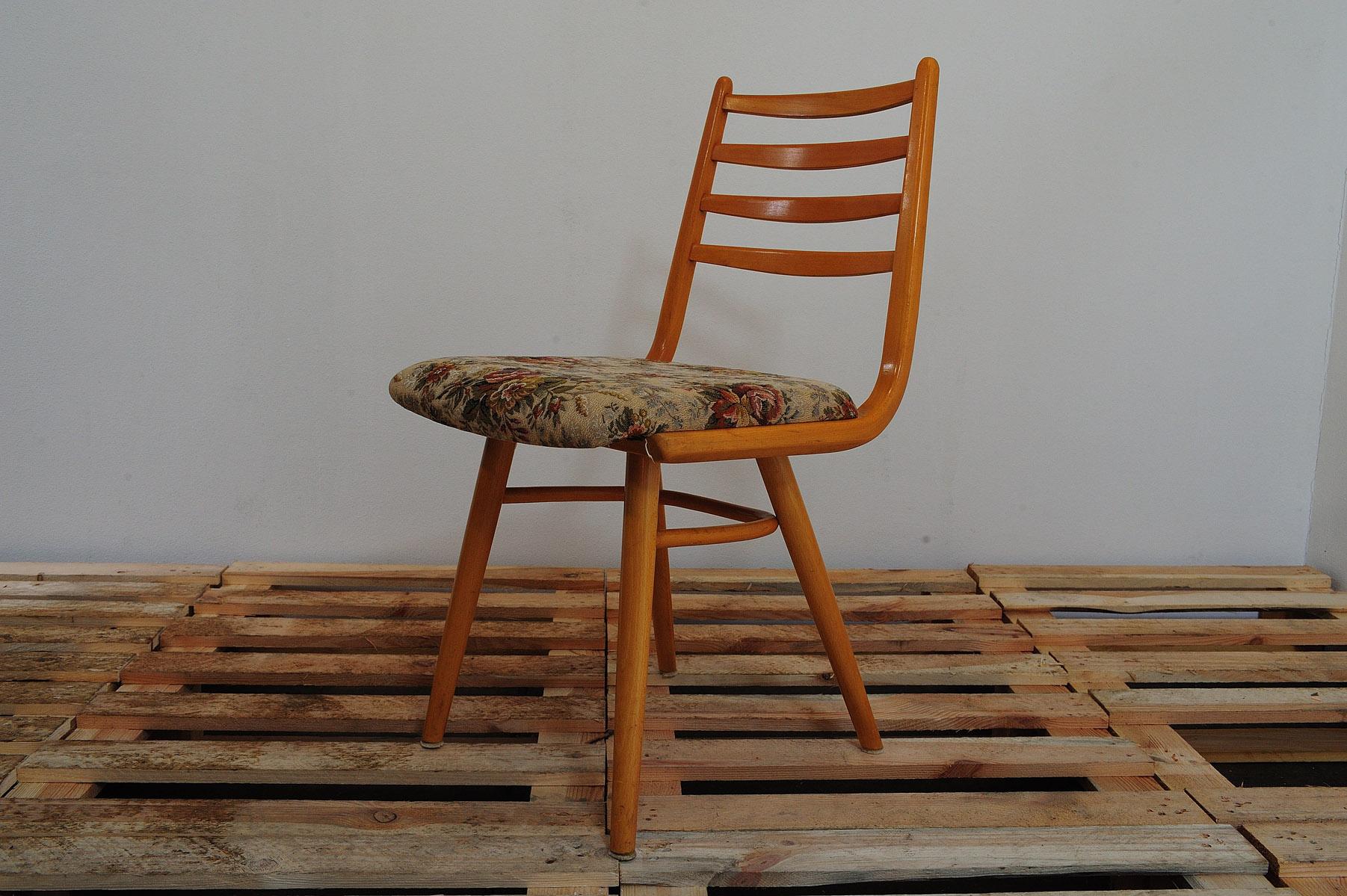 Fabric  Mid century dining chairs by Jitona, Czechoslovakia, 1970´s, set of 4