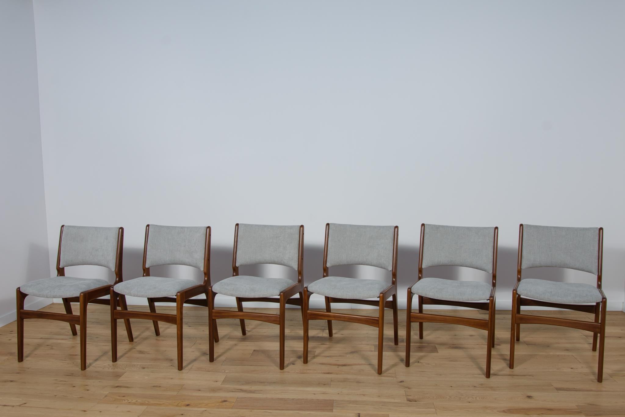 Woodwork Mid Century Dining Chairs by Johannes Andersen, 1960s, Set of 6 For Sale