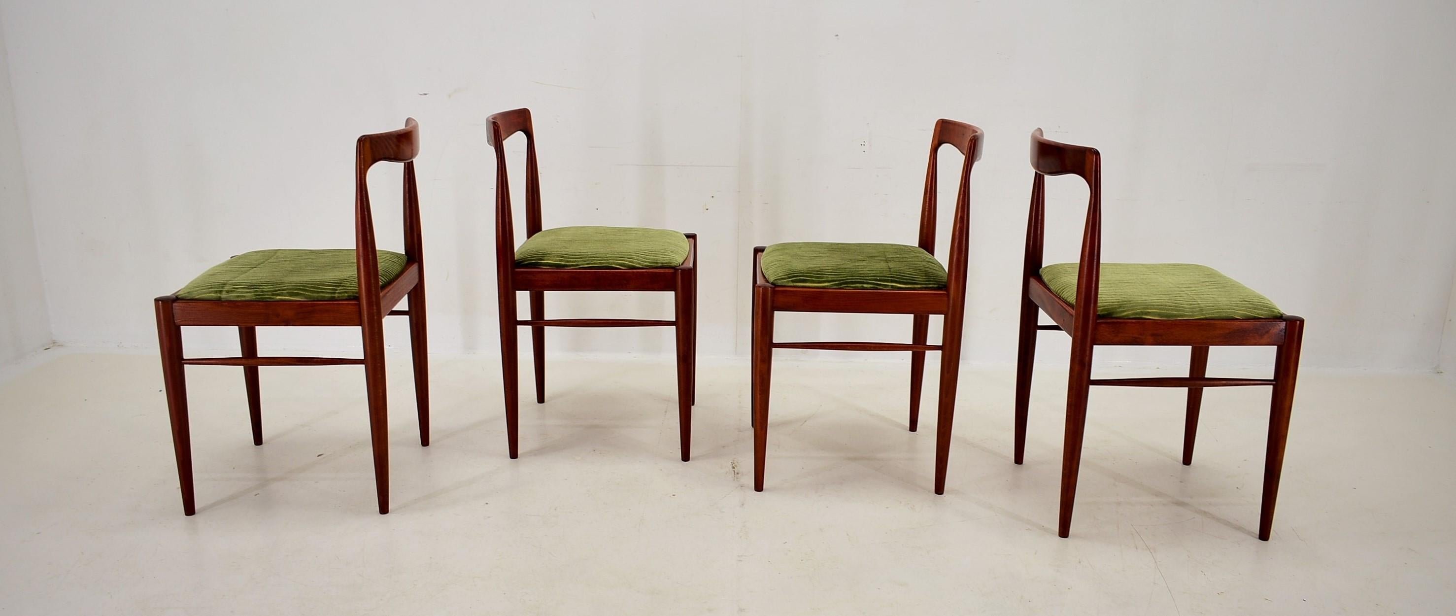 Fabric Mid-Century Dining Chairs by Karel Vyčítal, 1960's For Sale
