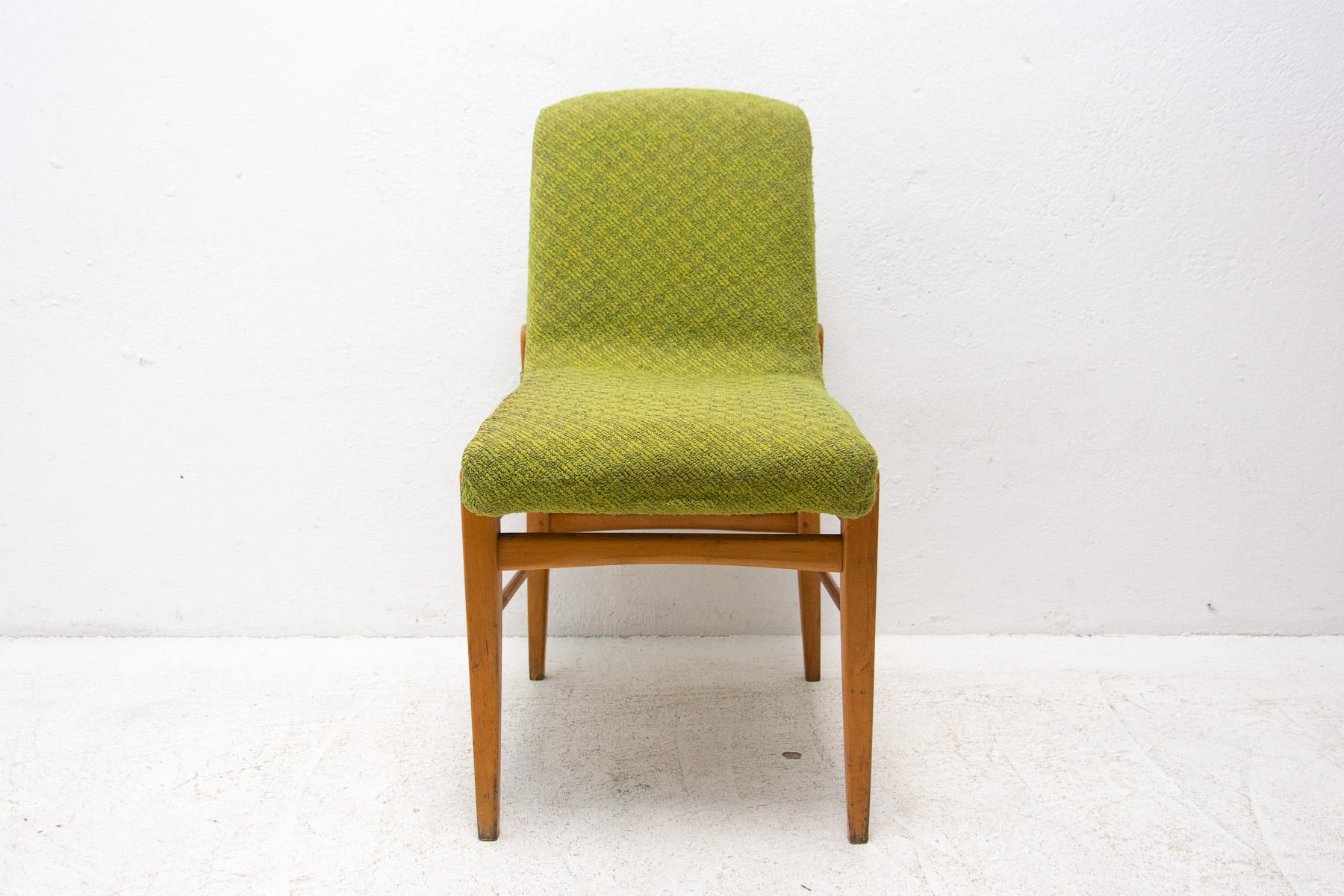 Fabric Mid Century Dining Chairs by Miroslav Navrátil, 1960s, Set of 4 For Sale