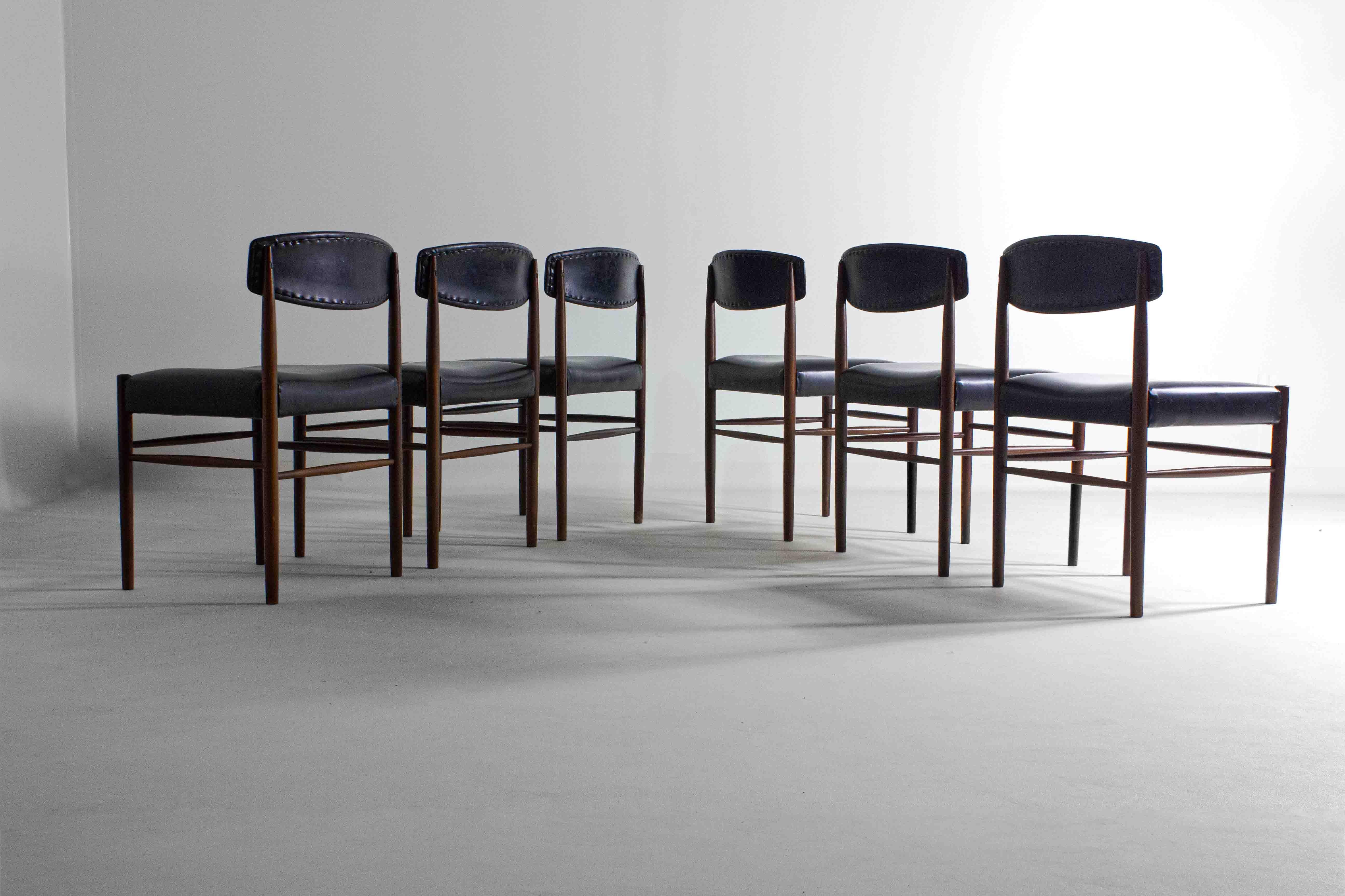 Mid-20th Century Mid-century dining chairs by Oswald Vermaercke for V-form, Belgium 1960s For Sale