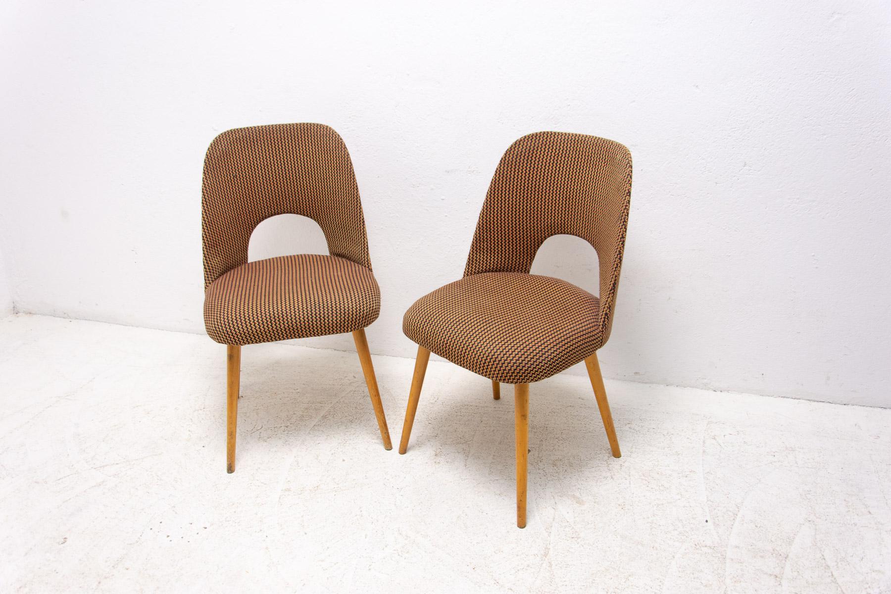 Czech  Mid century dining chairs by Radomír Hofman, 1960´s, set of 2 For Sale