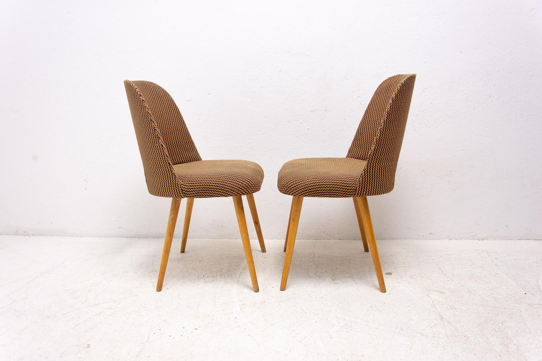  Mid century dining chairs by Radomír Hofman, 1960´s, set of 2 For Sale 2