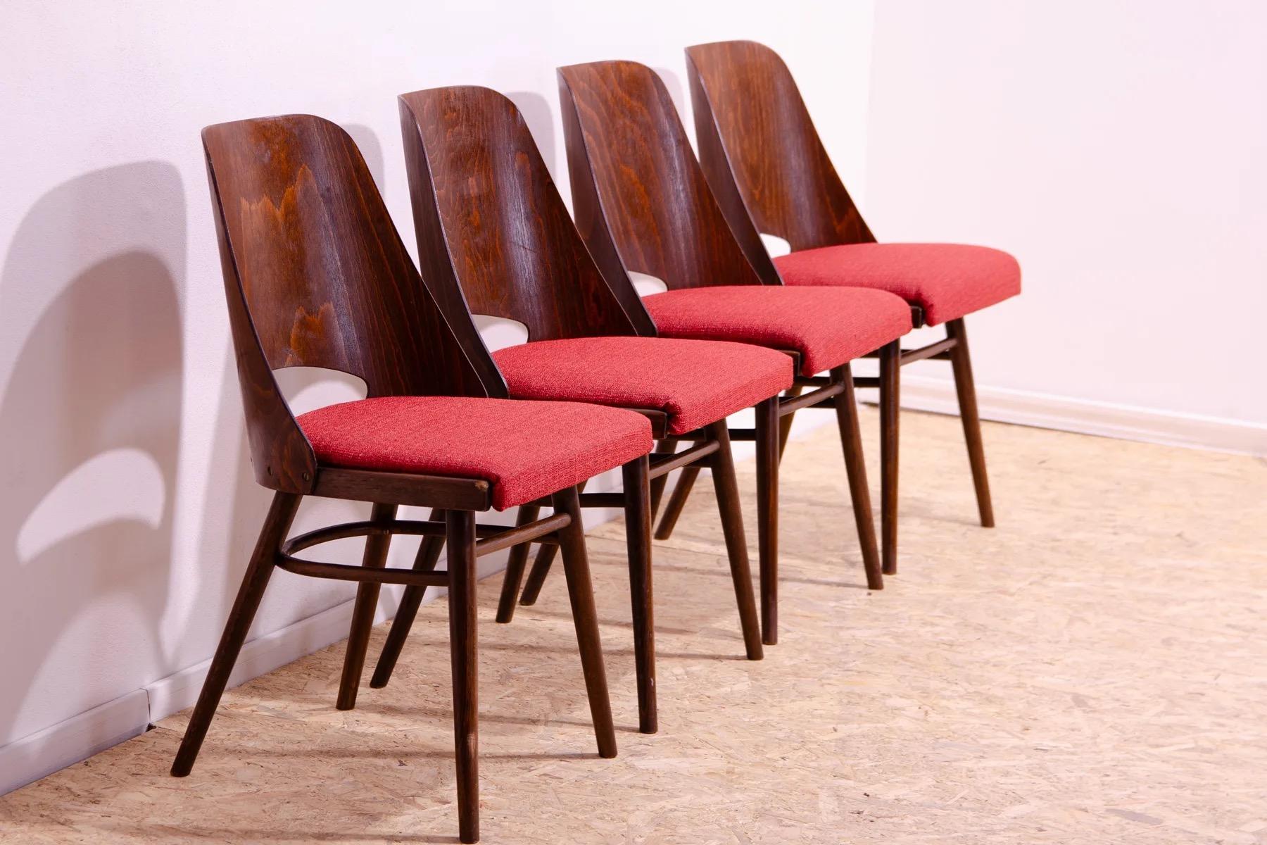 Sillas de comedor Mid Century de Radomír Hofman, años 60, set de 4 en venta 9