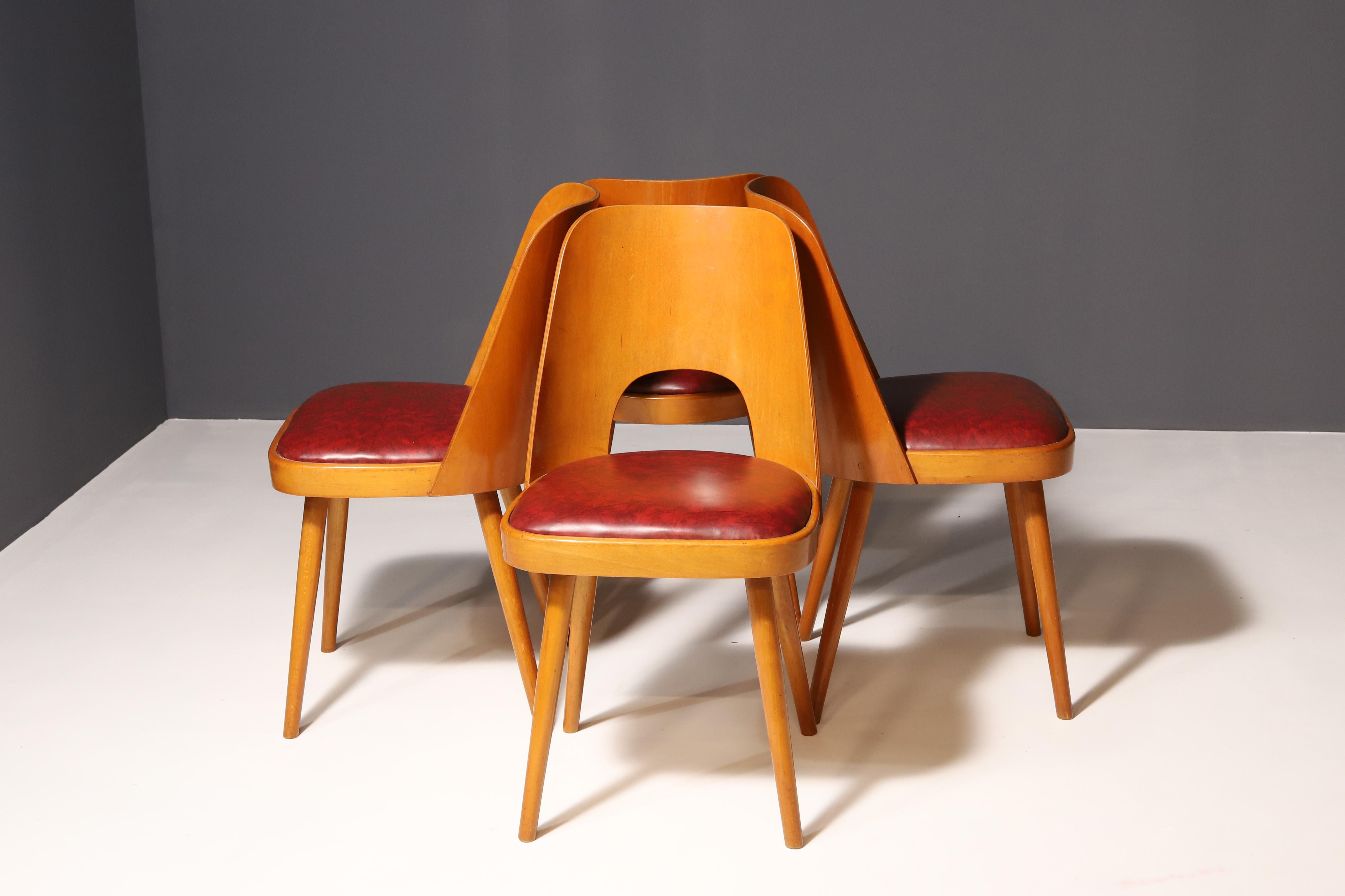 Mid Century dining chairs by Radomír Hofman, 1960´s, set of 4 In Good Condition For Sale In Prague 8, CZ