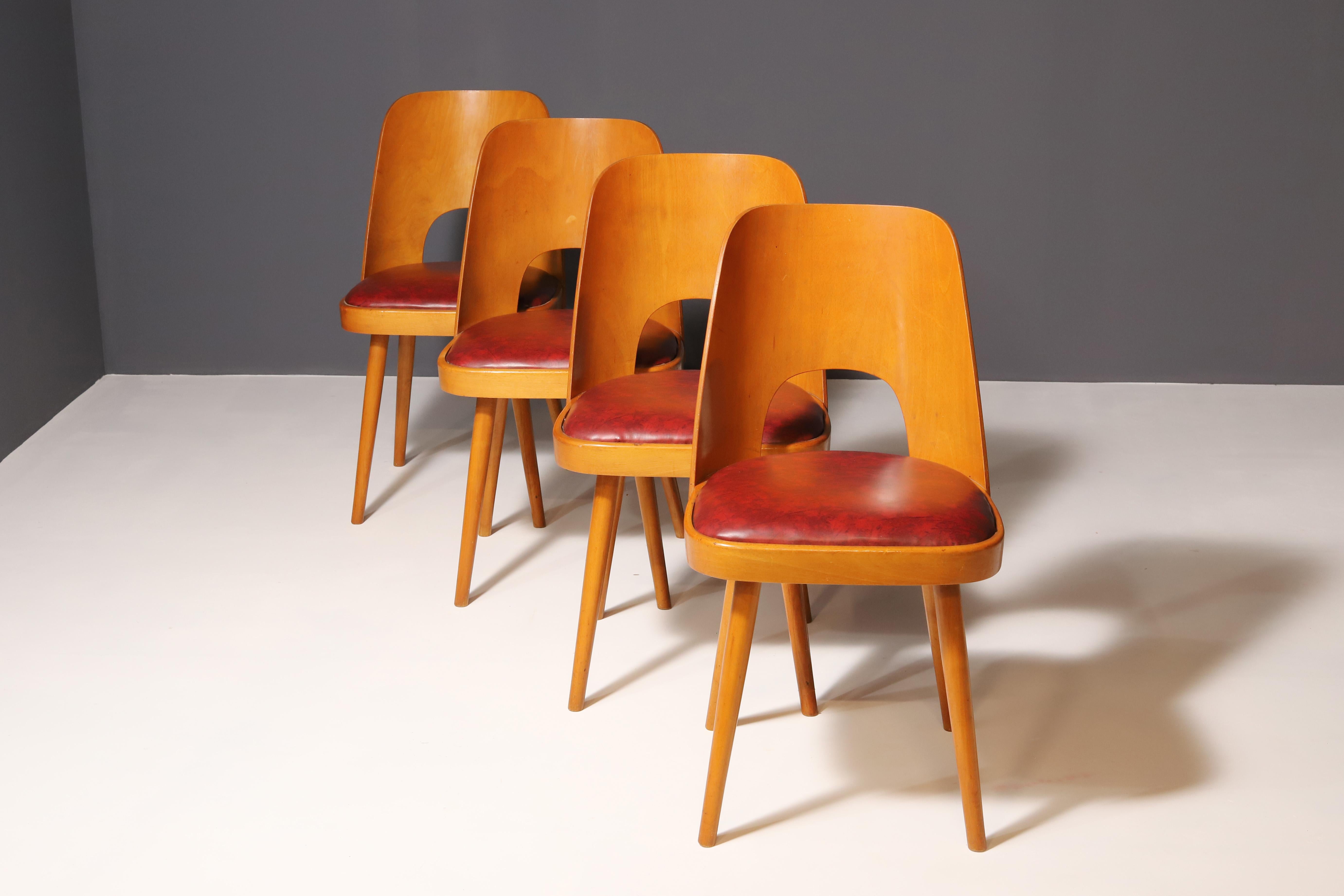 20th Century Mid Century dining chairs by Radomír Hofman, 1960´s, set of 4 For Sale