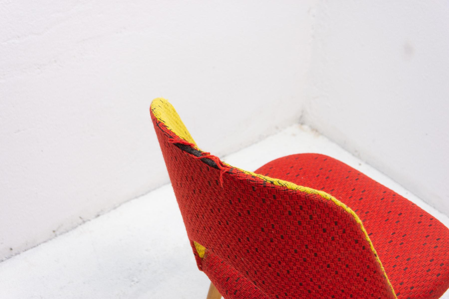 Fabric Mid Century Dining Chairs by Radomír Hofman, 1960´s, Set of 4