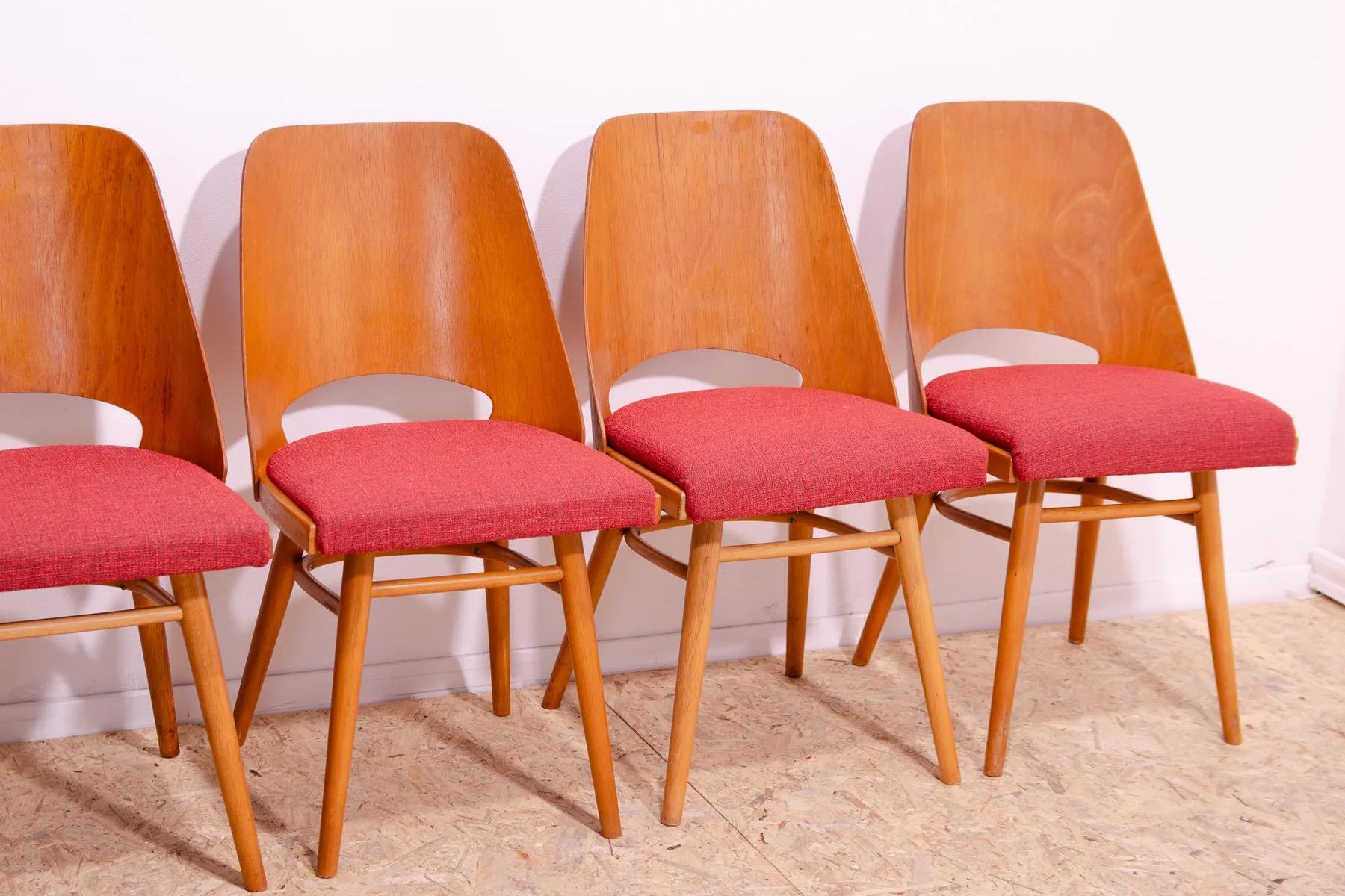 Chaises de salle à manger du milieu du siècle par Radomír Hofman, années 1960, ensemble de 6 en vente 9