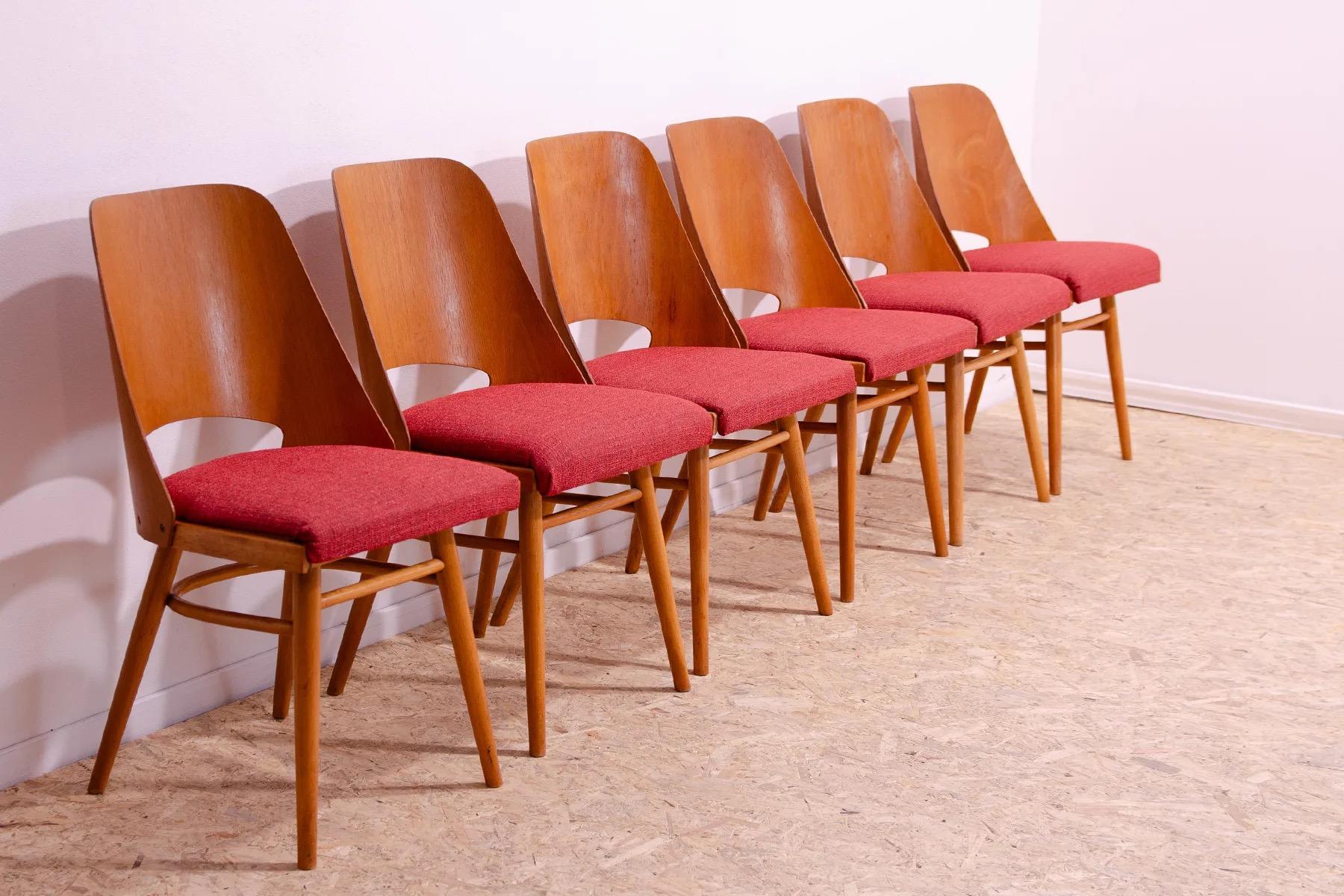 Chaises de salle à manger du milieu du siècle par Radomír Hofman, années 1960, ensemble de 6 en vente 10