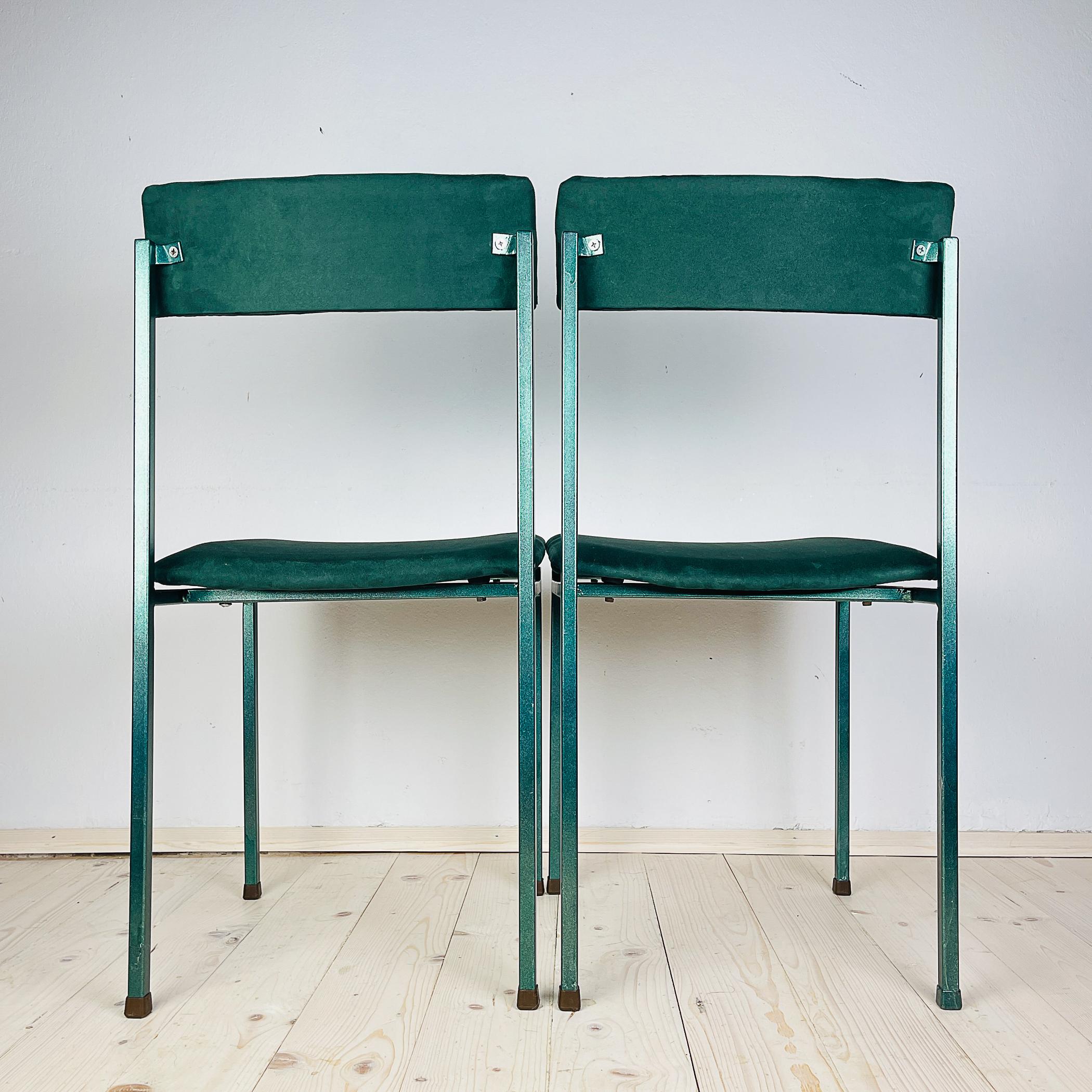 Metal Mid-century dining chairs by Stol Kamnik, Yugoslavia 1970s, Set of 2 For Sale