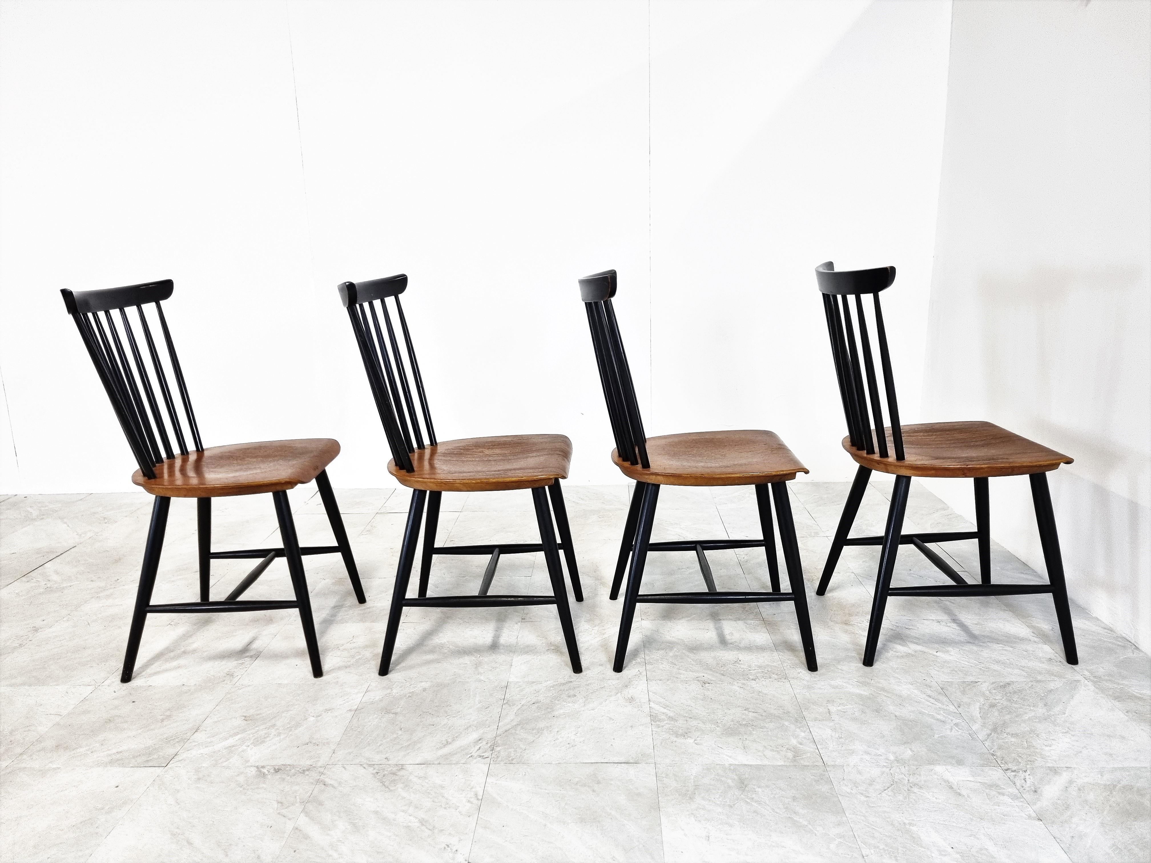 Scandinavian Modern Mid Century Dining Chairs by Sven Erik Fryklund for Haga Fors, 1960s