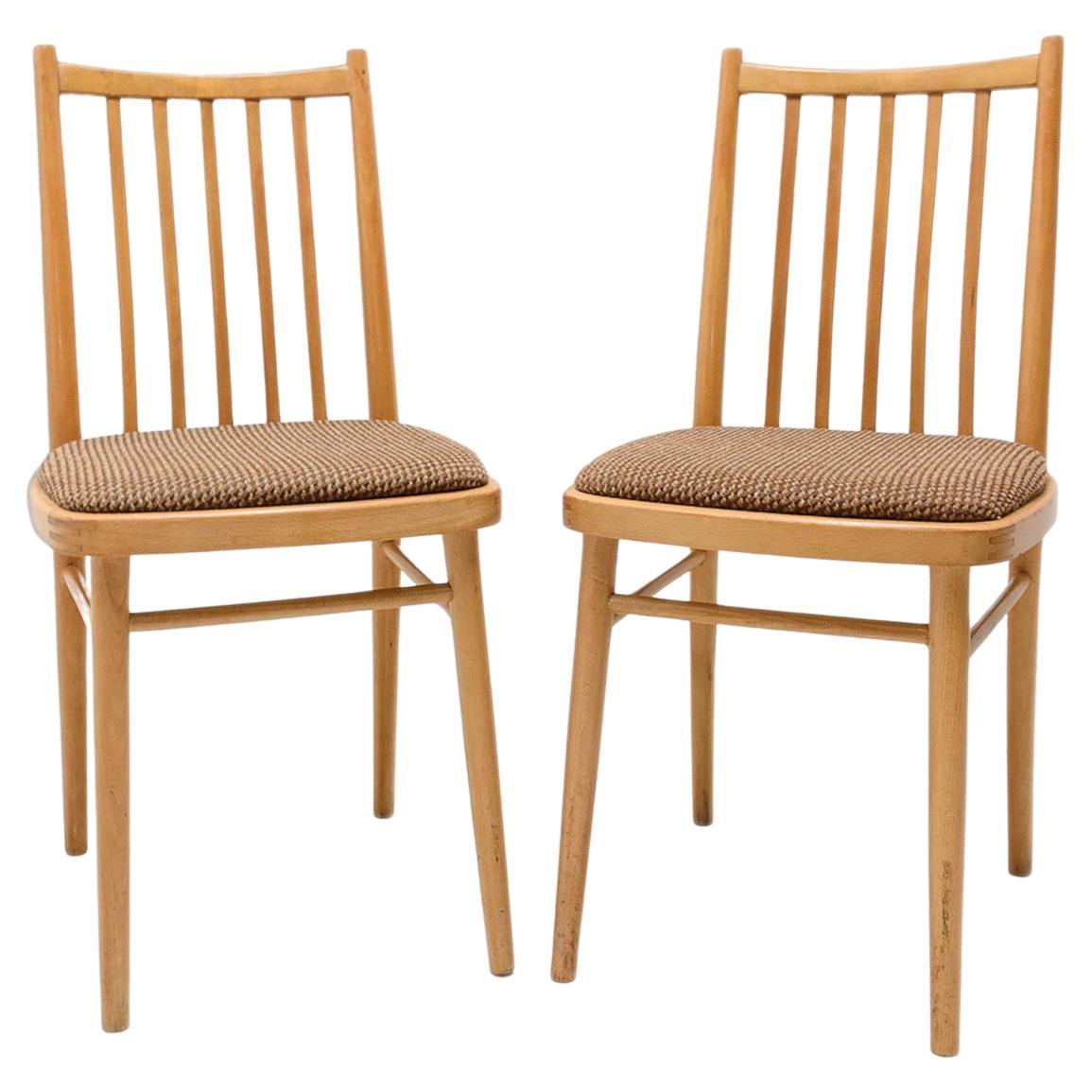 Mid Century Dining Chairs by Tatra Nabytok, Czechoslovakia, 1960´s, Set of 2 For Sale