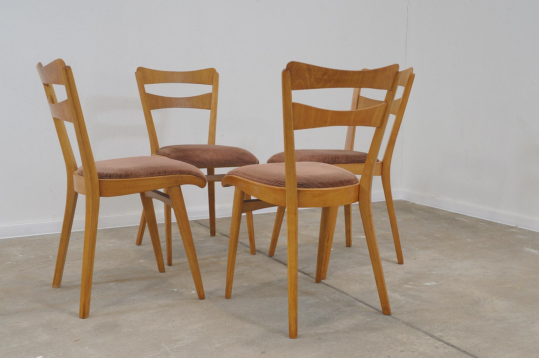 Mid-Century Modern Mid century Dining Chairs by Tatra nabytok, Set of 4 For Sale