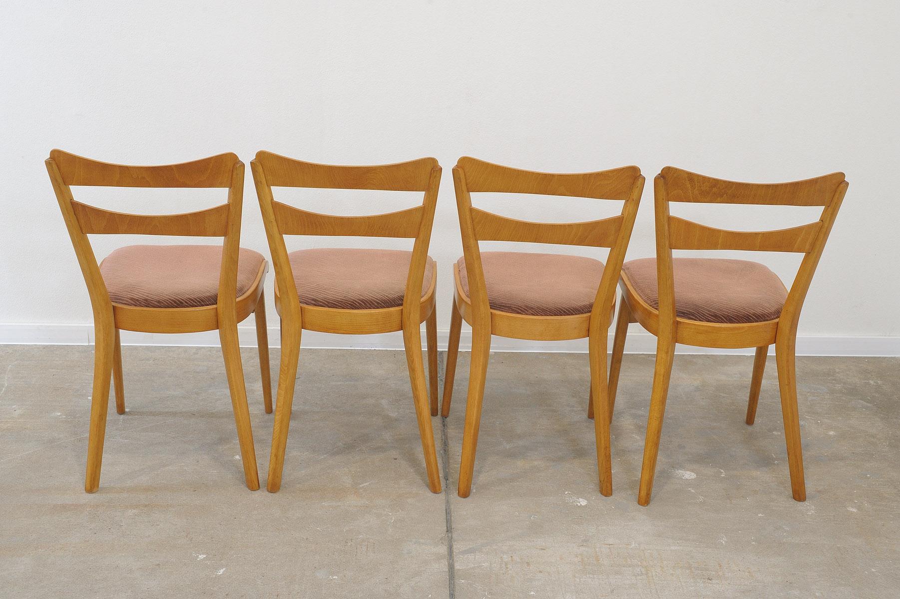 Mid century Dining Chairs by Tatra nabytok, Set of 4 In Good Condition For Sale In Prague 8, CZ