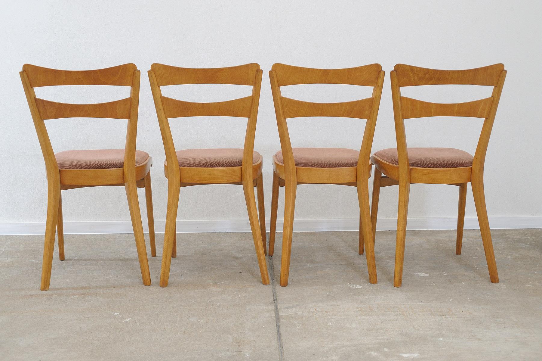 20th Century Mid century Dining Chairs by Tatra nabytok, Set of 4 For Sale