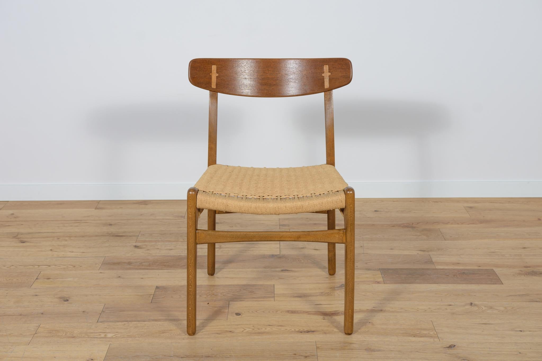 Papercord Mid Century Dining Chairs CH23  by Hans J. Wegner for Carl Hansen & Søn. For Sale