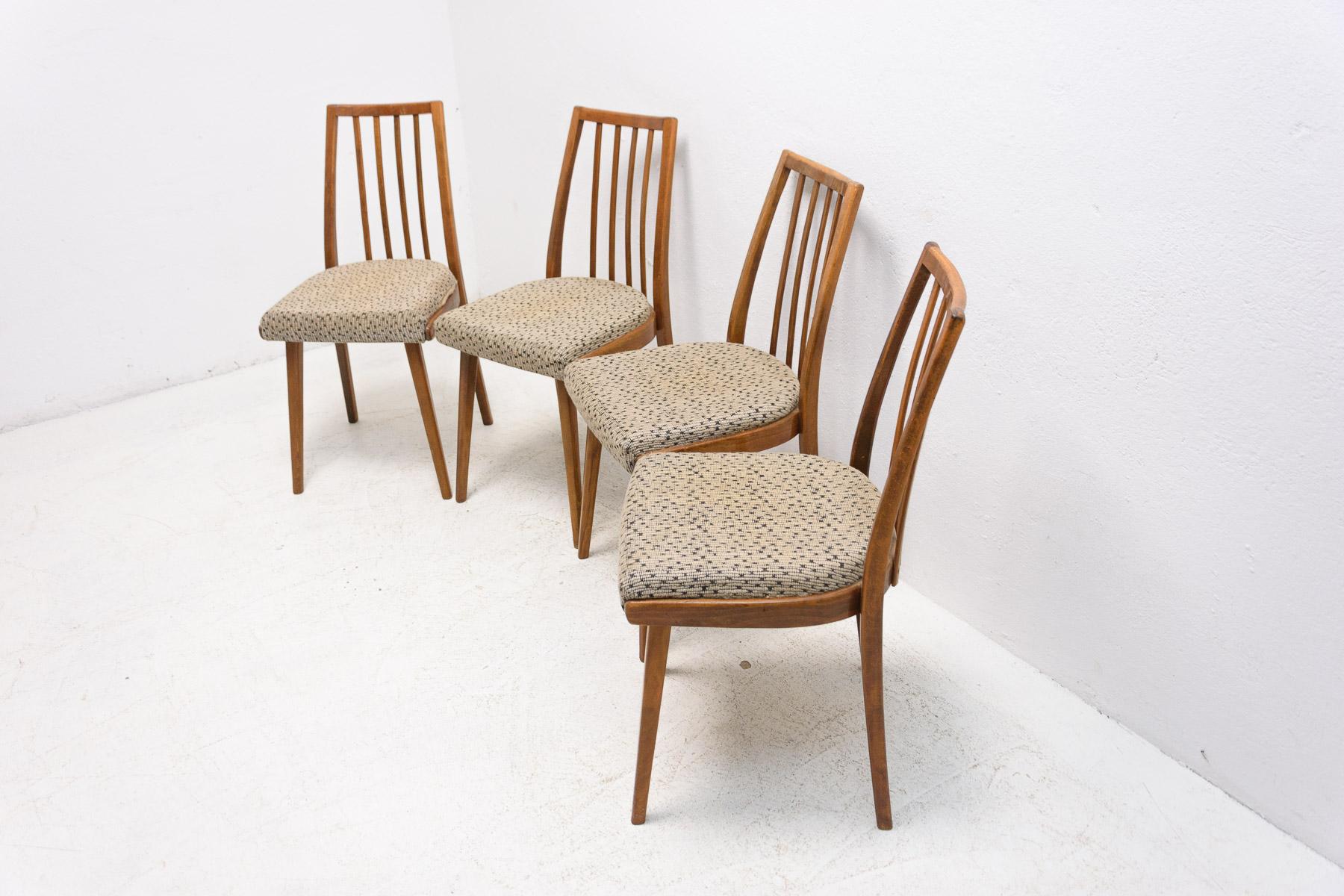 Fabric Mid Century Dining Chairs, Czechoslovakia, 1960´S