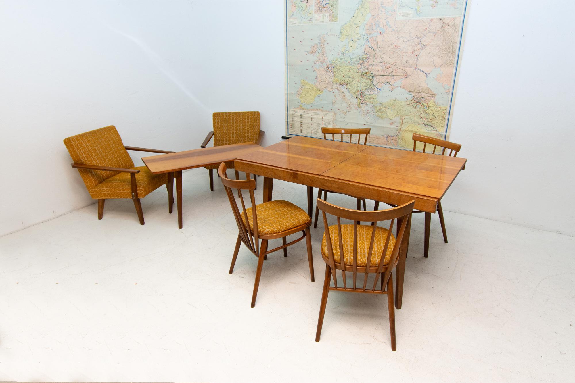 Scandinavian Modern Midcentury Dining Chairs Designed by J. Kobylka, 1960s, Set of Four