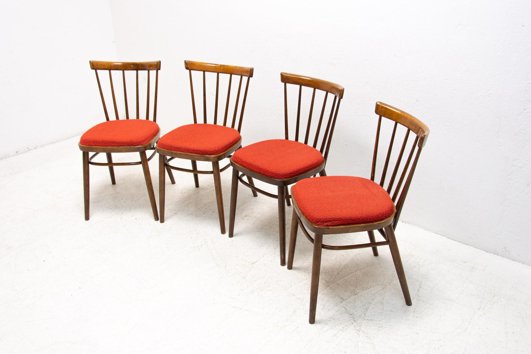 20th Century Mid Century Dining Chairs Designed by J.Kobylka, 1960's, Set of Four For Sale