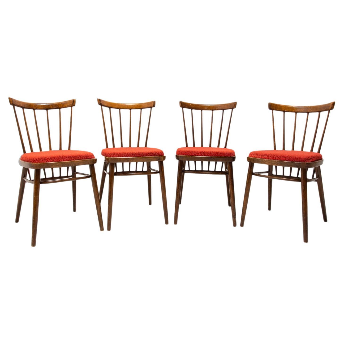 Mid Century Dining Chairs Designed by J.Kobylka, 1960's, Set of Four For Sale