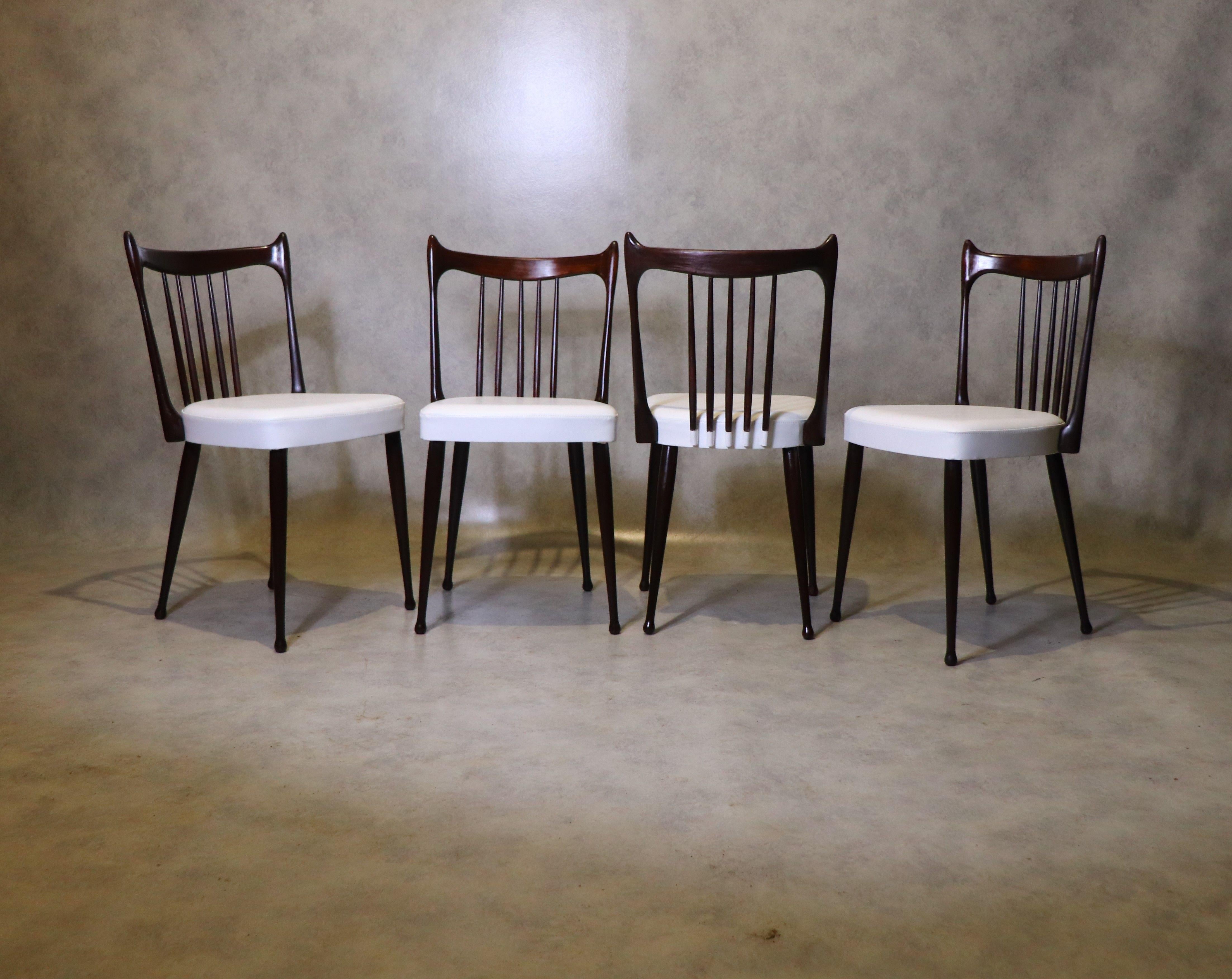Mid-Century Modern 20th Century Vintage Dining Chairs from Dutch Stevens Producer Set of 4