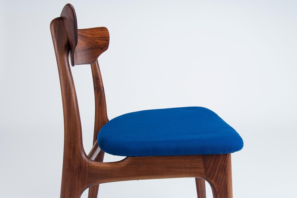 Wool Mid Century Dining Chairs in Teak Schonning & Elgaard, Danish Design 1950’s
